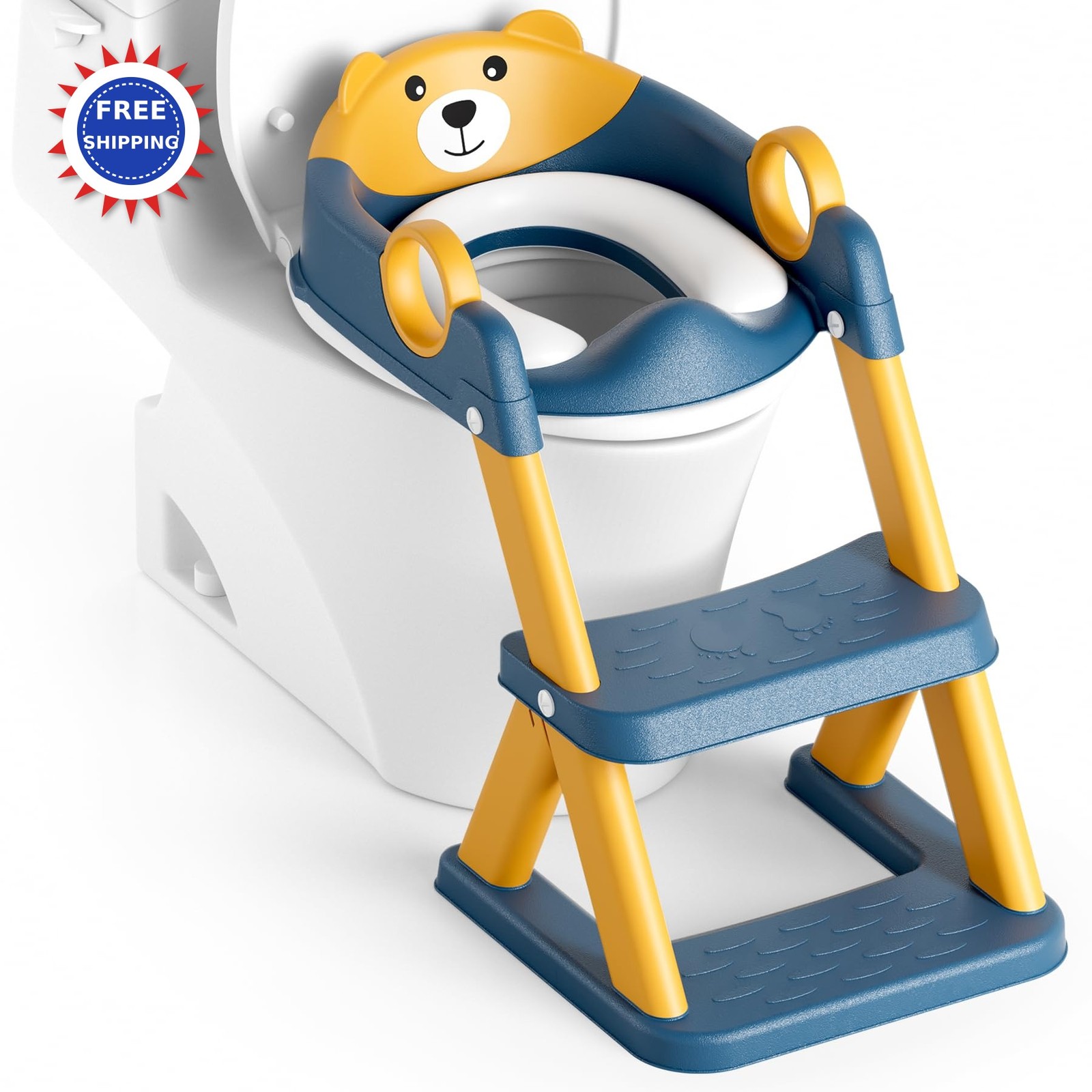 Potty Training Seat Toddler Toilet 2 in 1 Step Stool Splash Guard Anti Slip