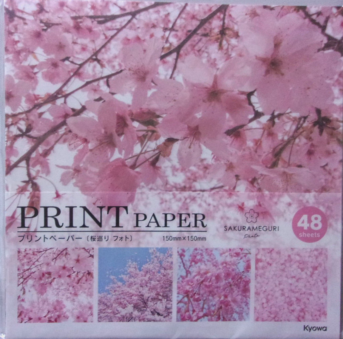 KYOWA Sakura Photo 4 Design Print Paper Made in Japan Cherry Blossom 48 sheets