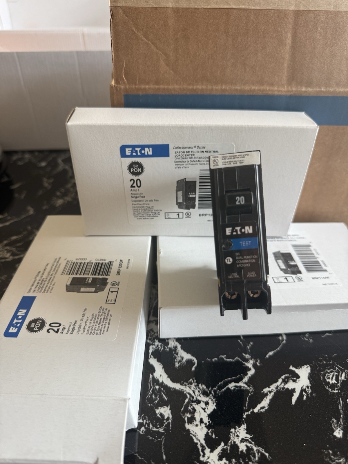 (10) New Eaton BRP120DF Circuit BreakerAFCI/GFCI 20A 1-Pole