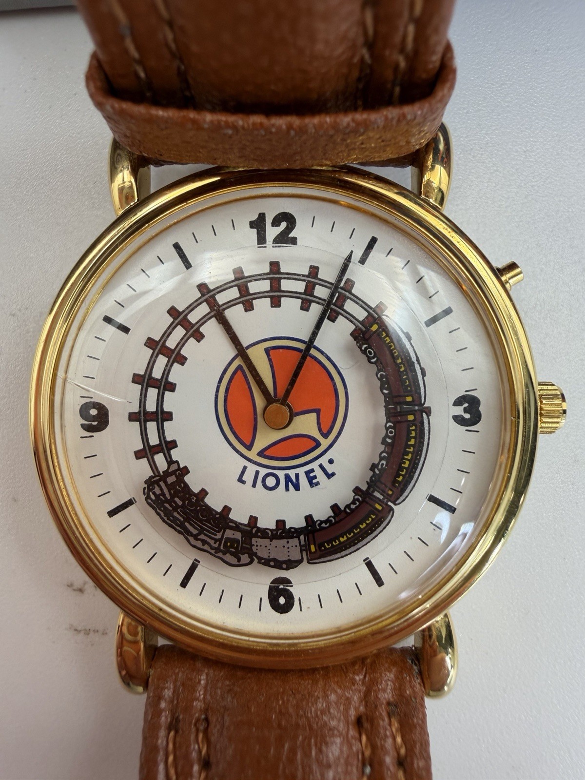 Vintage Collectible Moving Lionel Train Quartz Wrist Watch -Runs W/ Box And COA