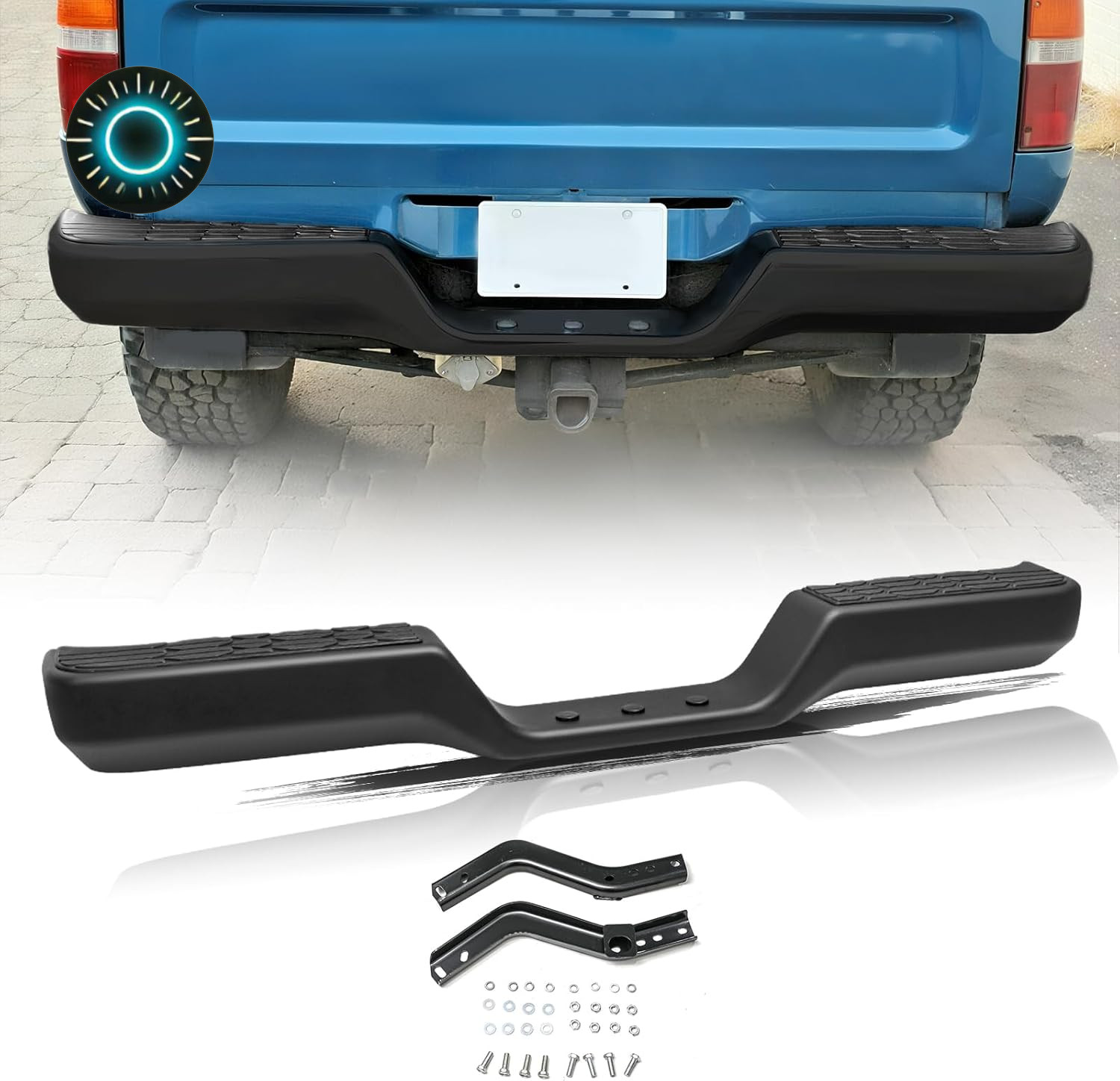 Rear Back Bumper Assembly Compatible with 1989-1995 Toyota Pickup Black NEW 