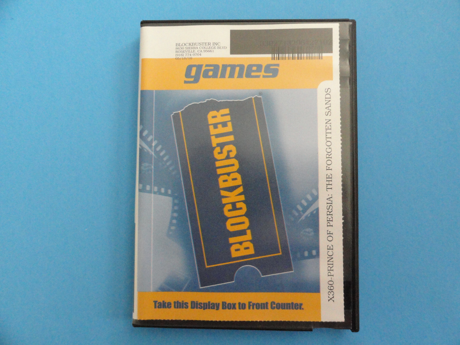 XBOX 360 PRINCE OF PERSIA: THE FORGOTTEN SANDS BLOCKBUSTER VIDEO RENTAL CASE