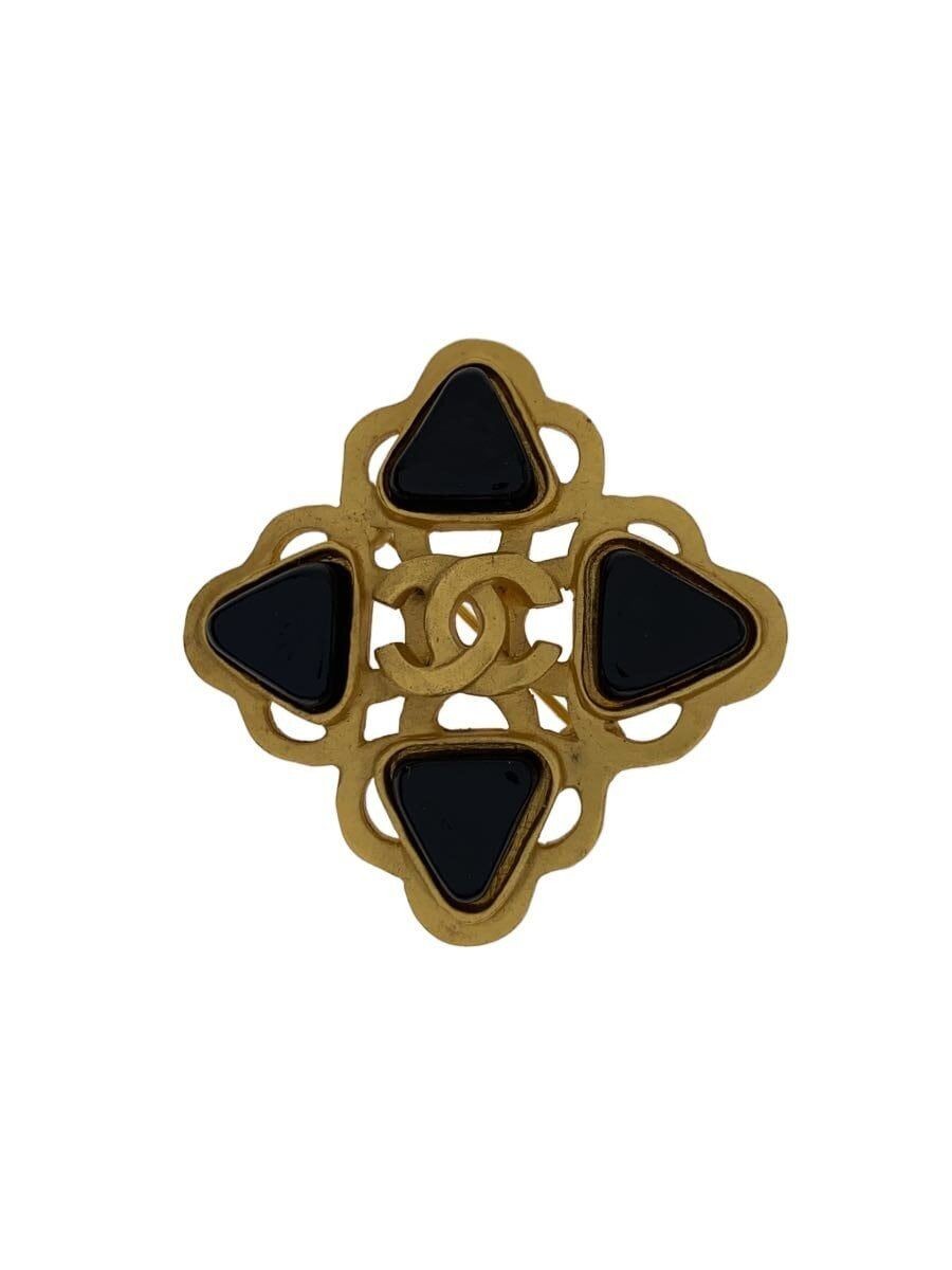 Other Old Brooch Coco Mark CC Logo Color Stone GLD Womens Used