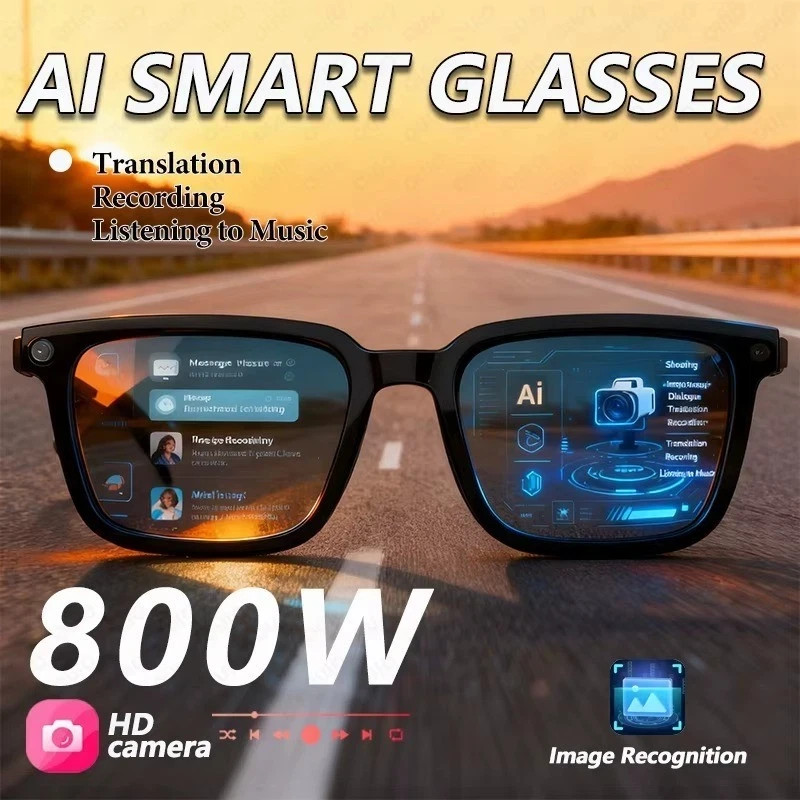 2026 AI Smart Glasses w/ Voice Translator, 8MP HD Camera, 4K Video, Music