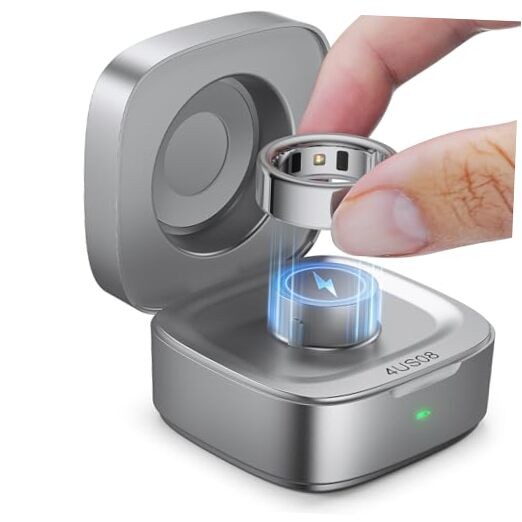Wireless Charging Case Compatible with Ou-ra Ring Gen 4 Charger, 600mAh 
