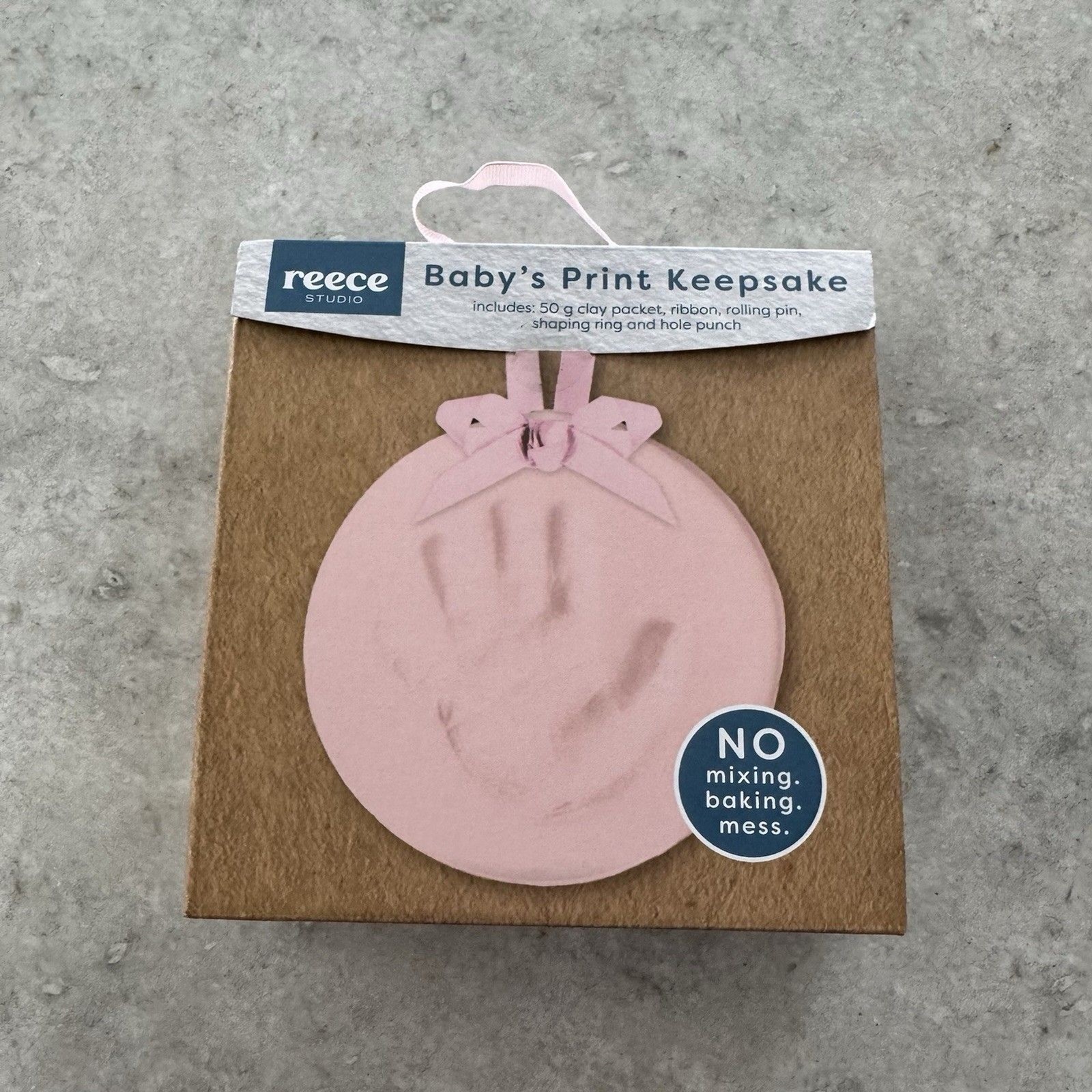 Reece Studio Baby’s Print Keepsake Clay Handprint Pink New in Box!