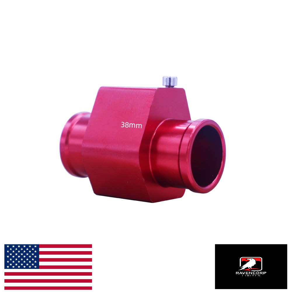Universal Car Water Temp Joint Pipe Sensor Adaptor 38mm Red Radiator Hose Gauge