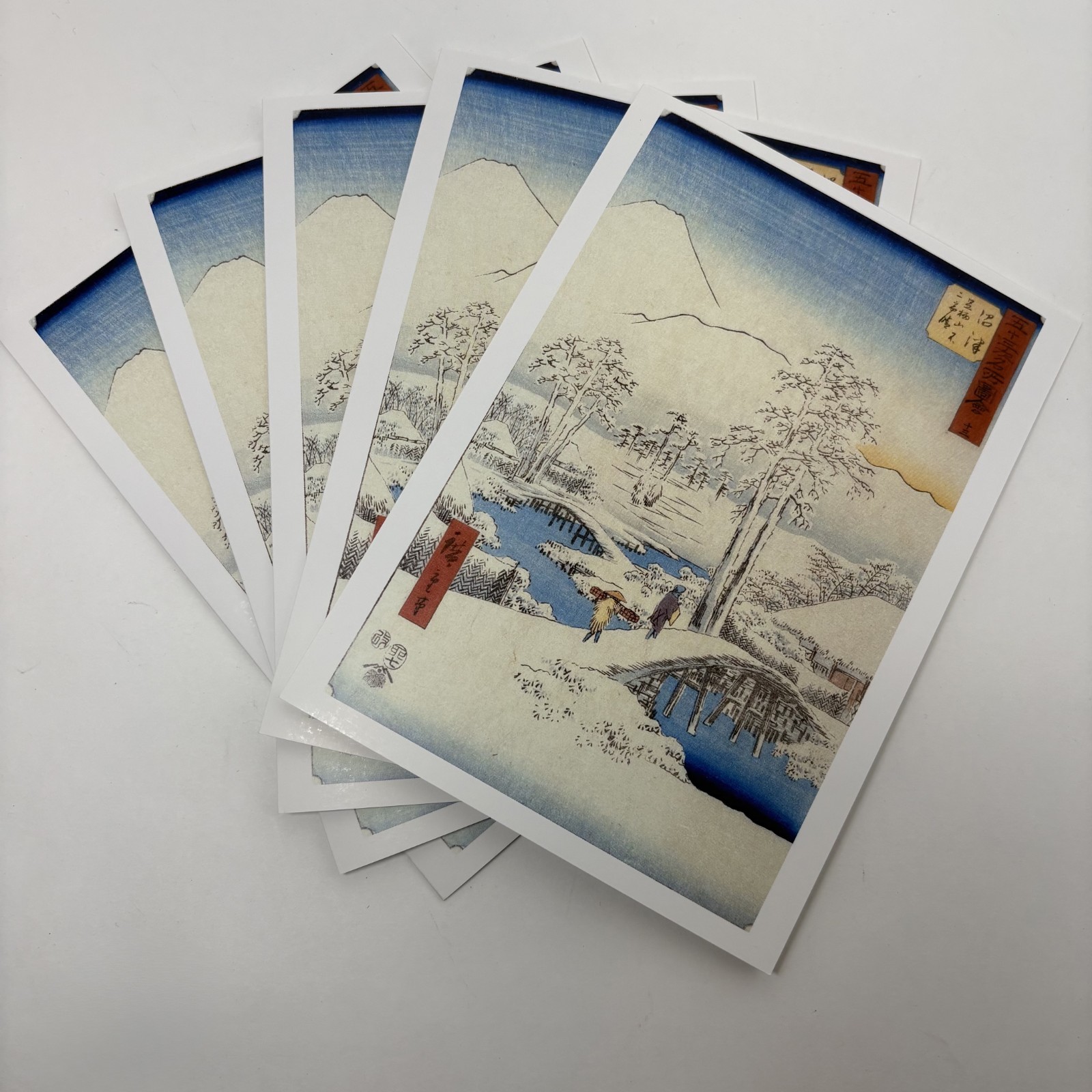 Japanese Ukiyo-e Art Greeting Card Christmas Xmas NewYear Winter Woodblock Print