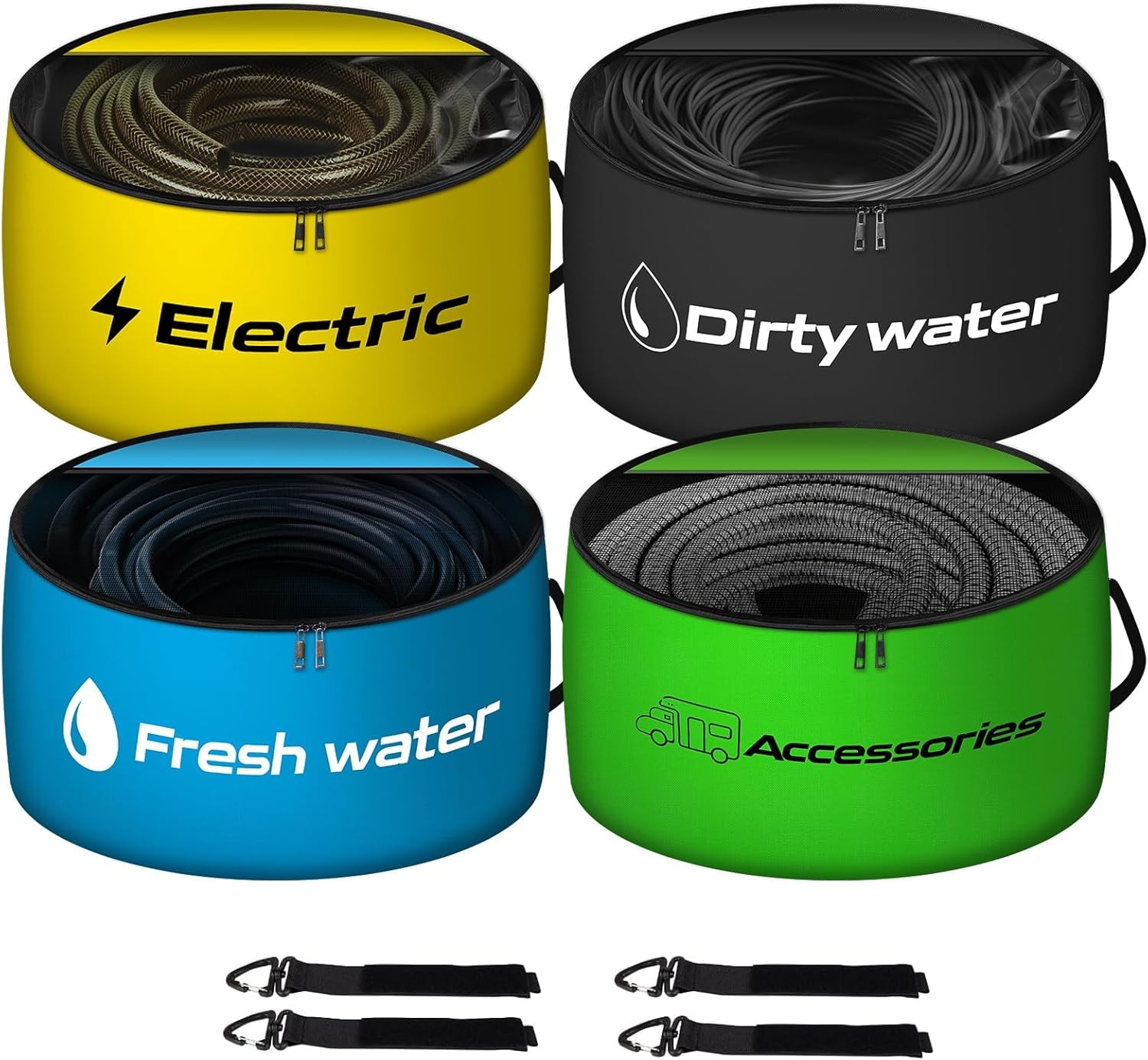 RV Sewer Hose Storage Bag - Waterproof 19.7 x x 9.8 inches, Black 