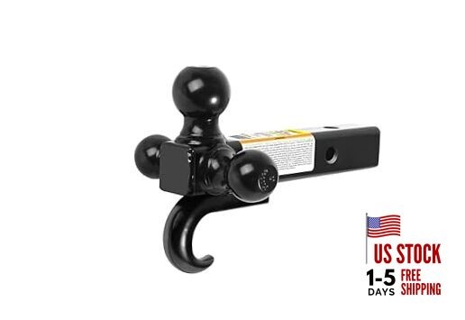  50231 Triple Ball Mount with Triple Ball Mount with Hook Hollow Shank, Black
