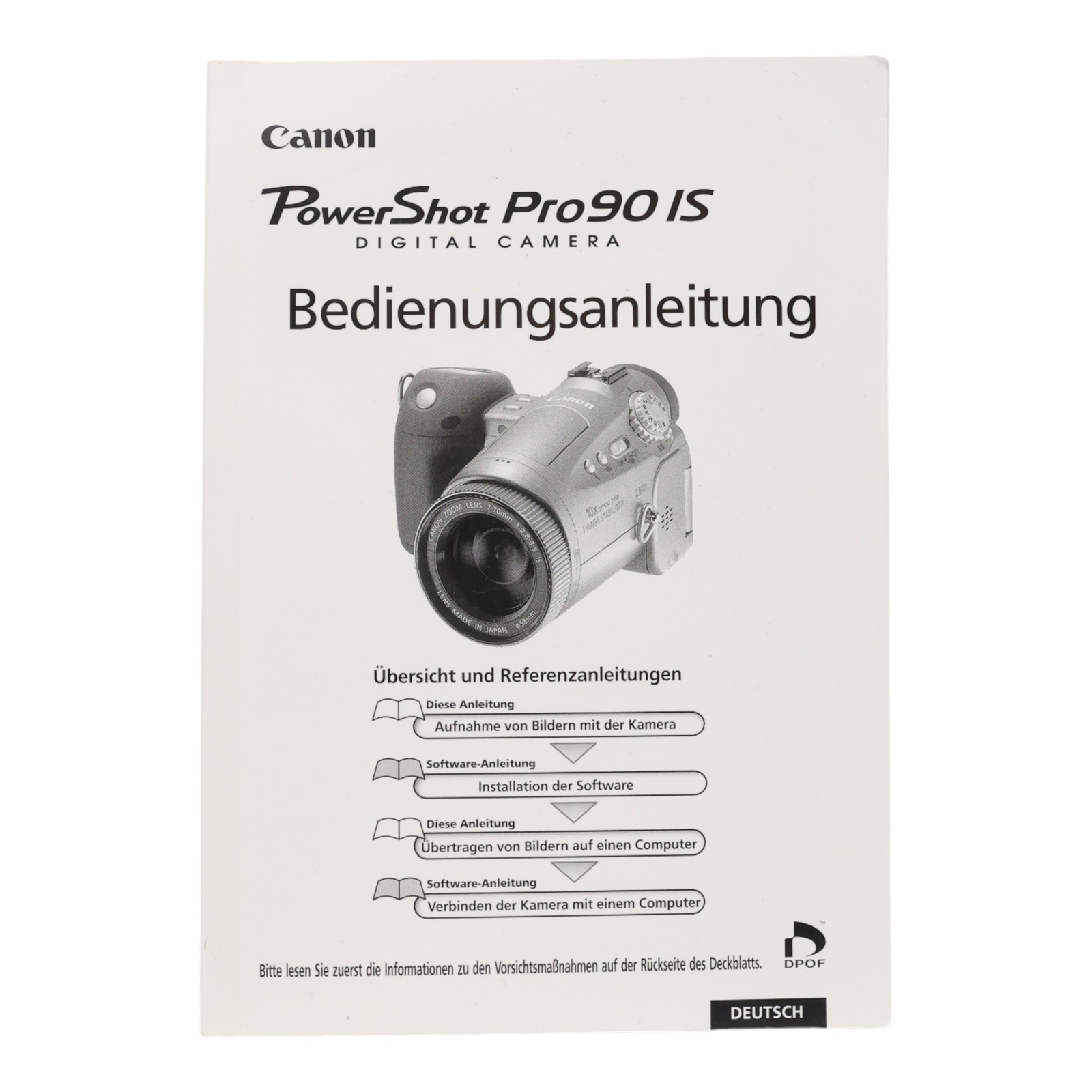 Manual Canon Power Shot Pro 90 S Is Digital Camera