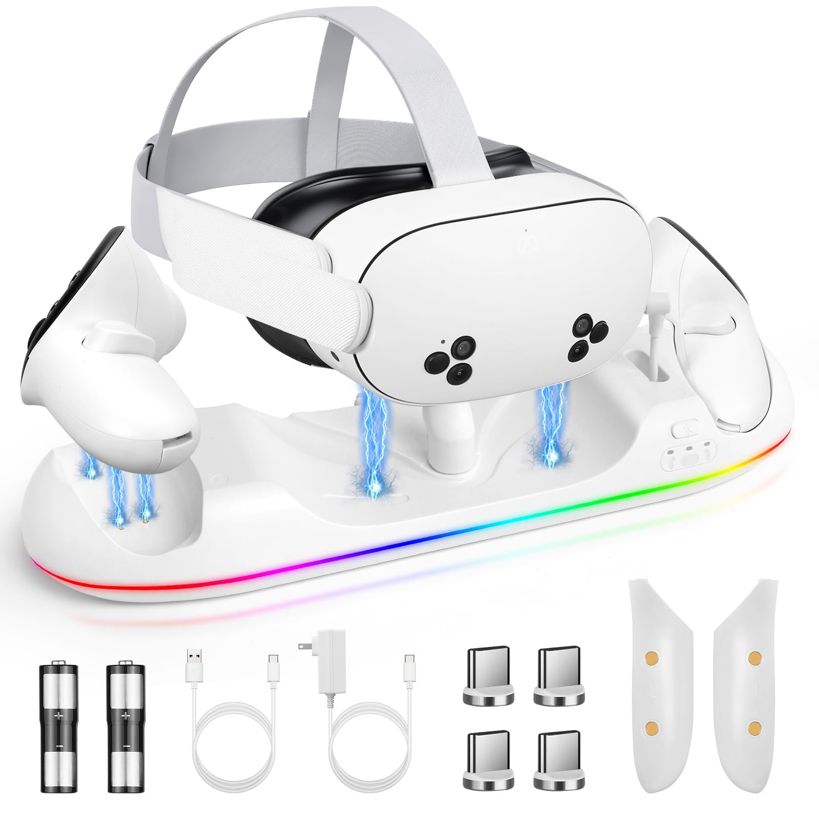 Charging Dock for Meta Quest 3S/3/2/Pro, Fast Charging Station with LED Indic...