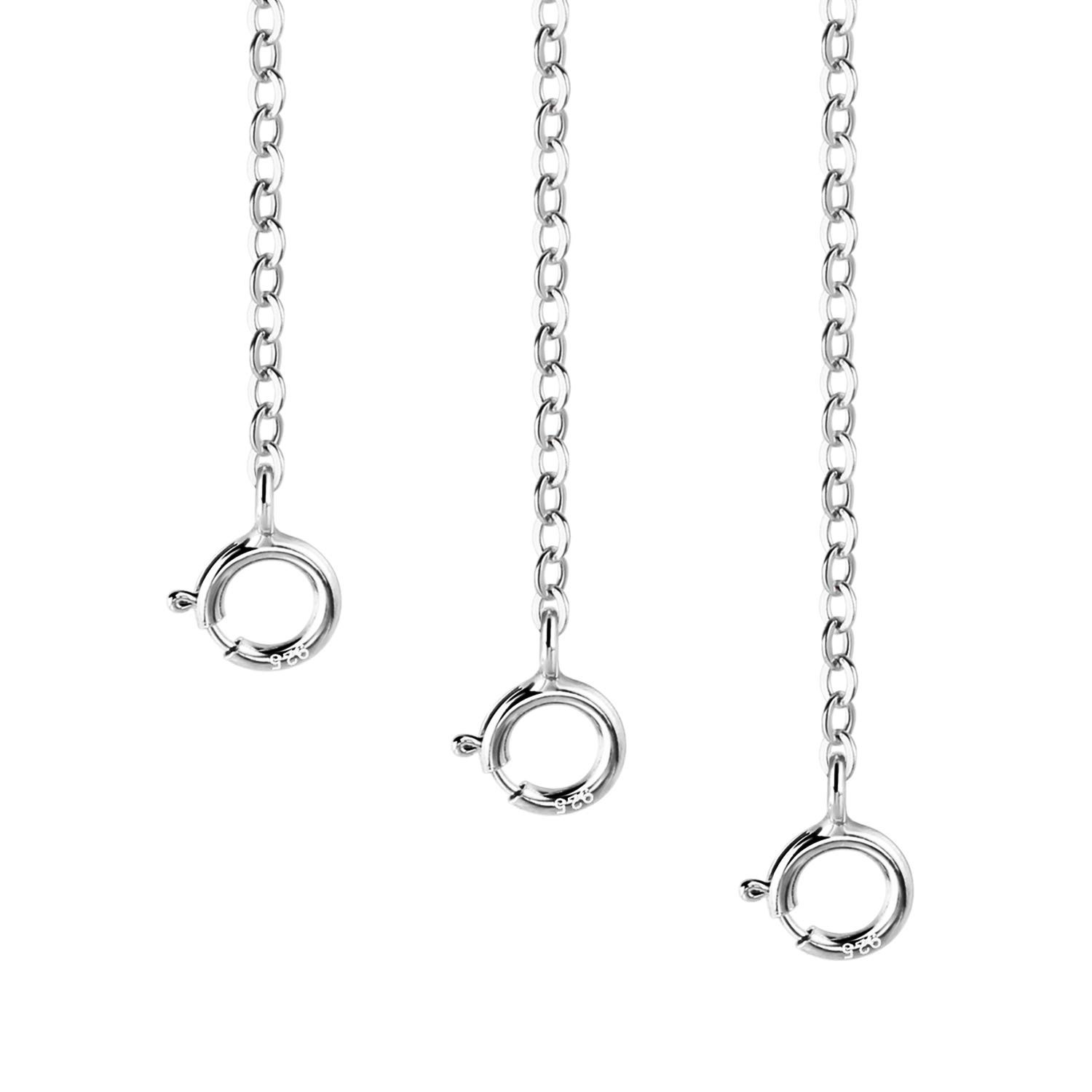 ALEXCRAFT Necklace Extender White Gold Chain 925 Sterling Silver 