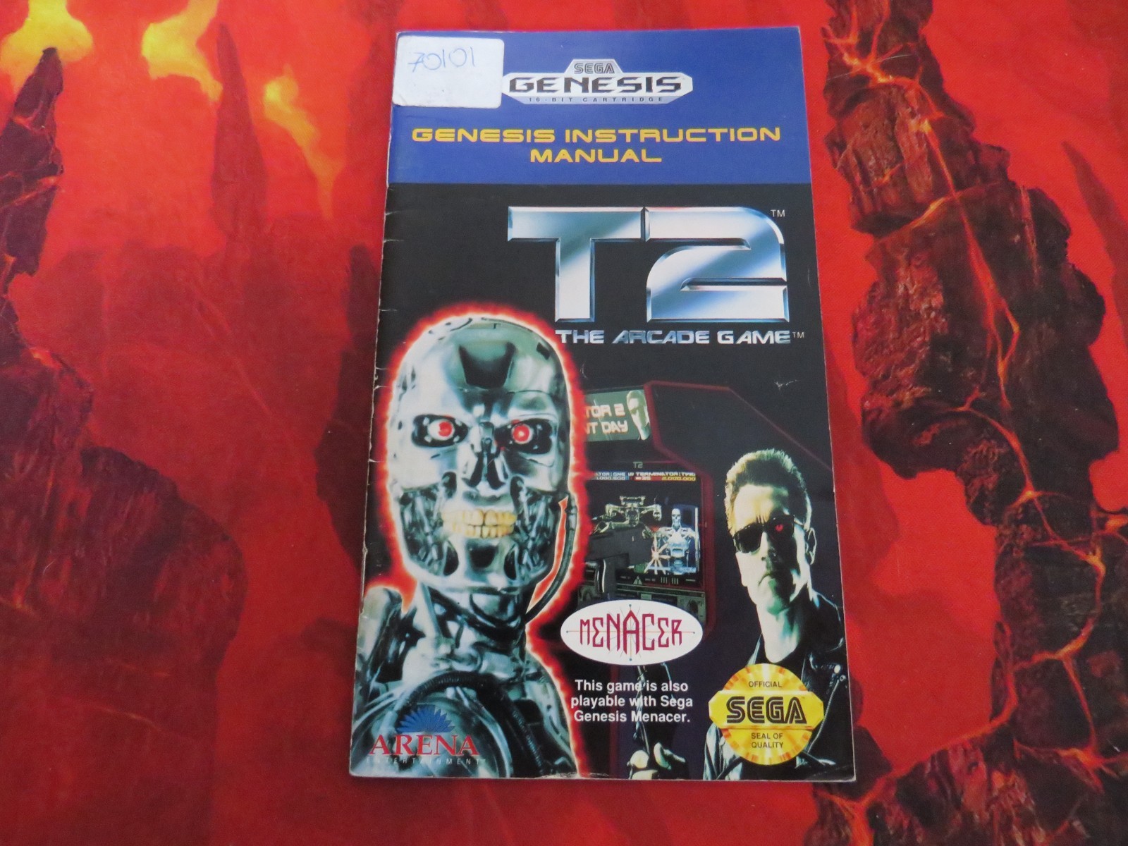 T2 The Arcade Game Genesis Manual Instruction Menacer NO GAME!! Terminator