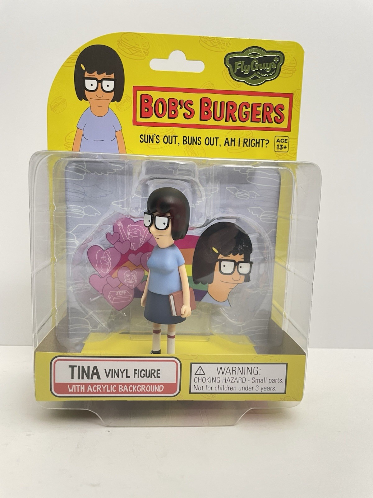 Fly Guys Bob's Burgers Tina Vinyl Figure With Acrylic Background