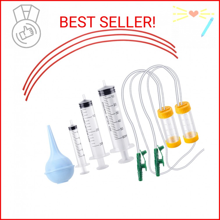 Jutom 9 Pack Puppy Kitten Feeding Tube Kit Includes 3 Pack 8 FR Red Rubber Feedi