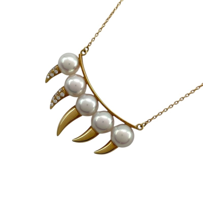 Tasaki TASAKI Danger Fang Necklace Yellow Gold 750 Diamond Jewelry Used