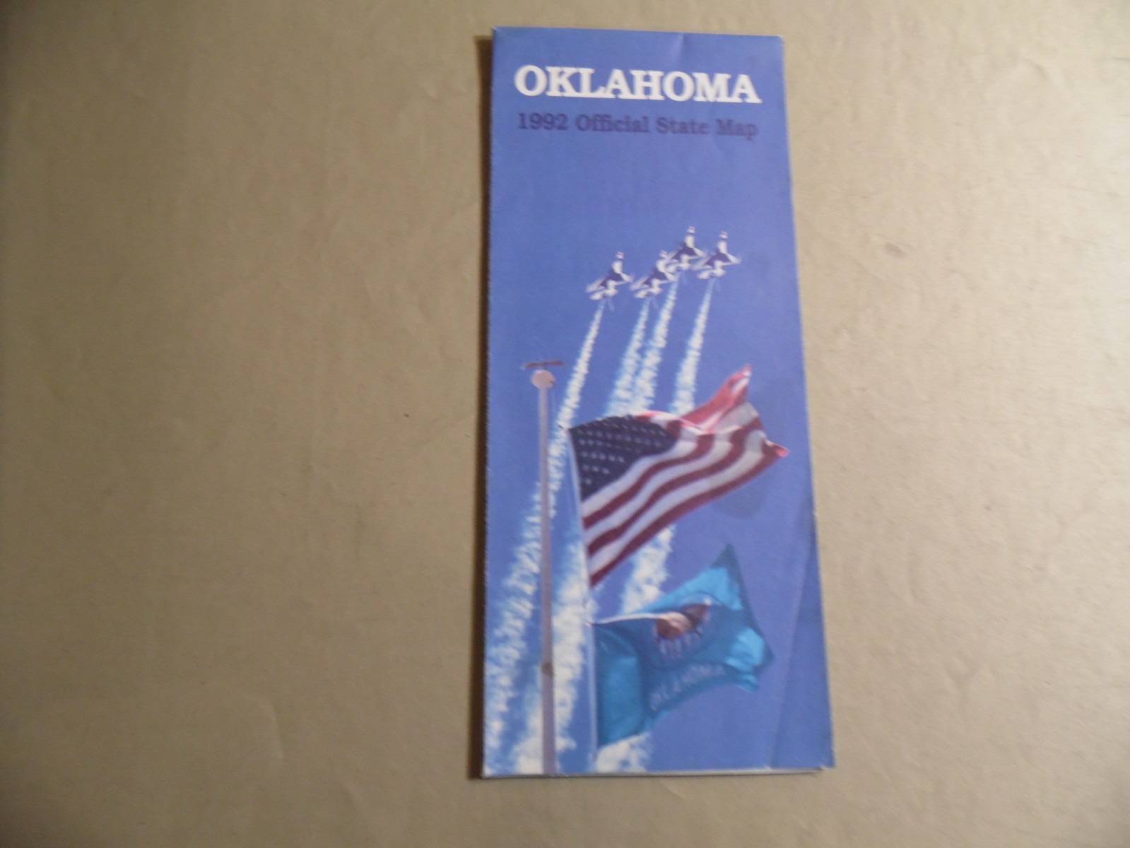 Oklahoma 1992 Official State Map / Free Domestic Shipping