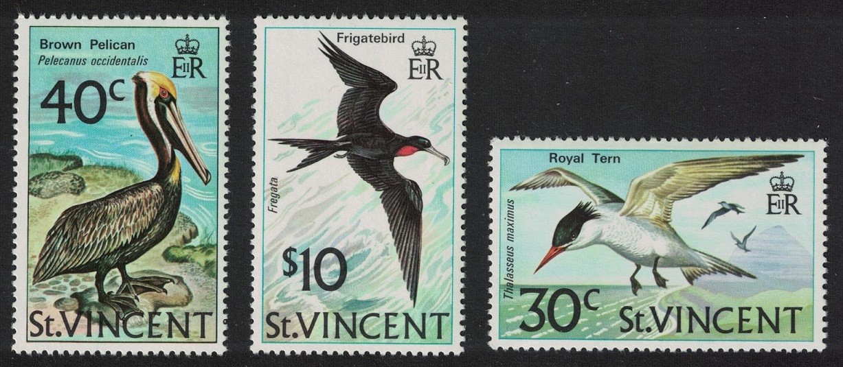 St. Vincent Pelican Tern Frigate Bird 3v 1974 MNH SG#396-398 MI#362-364
