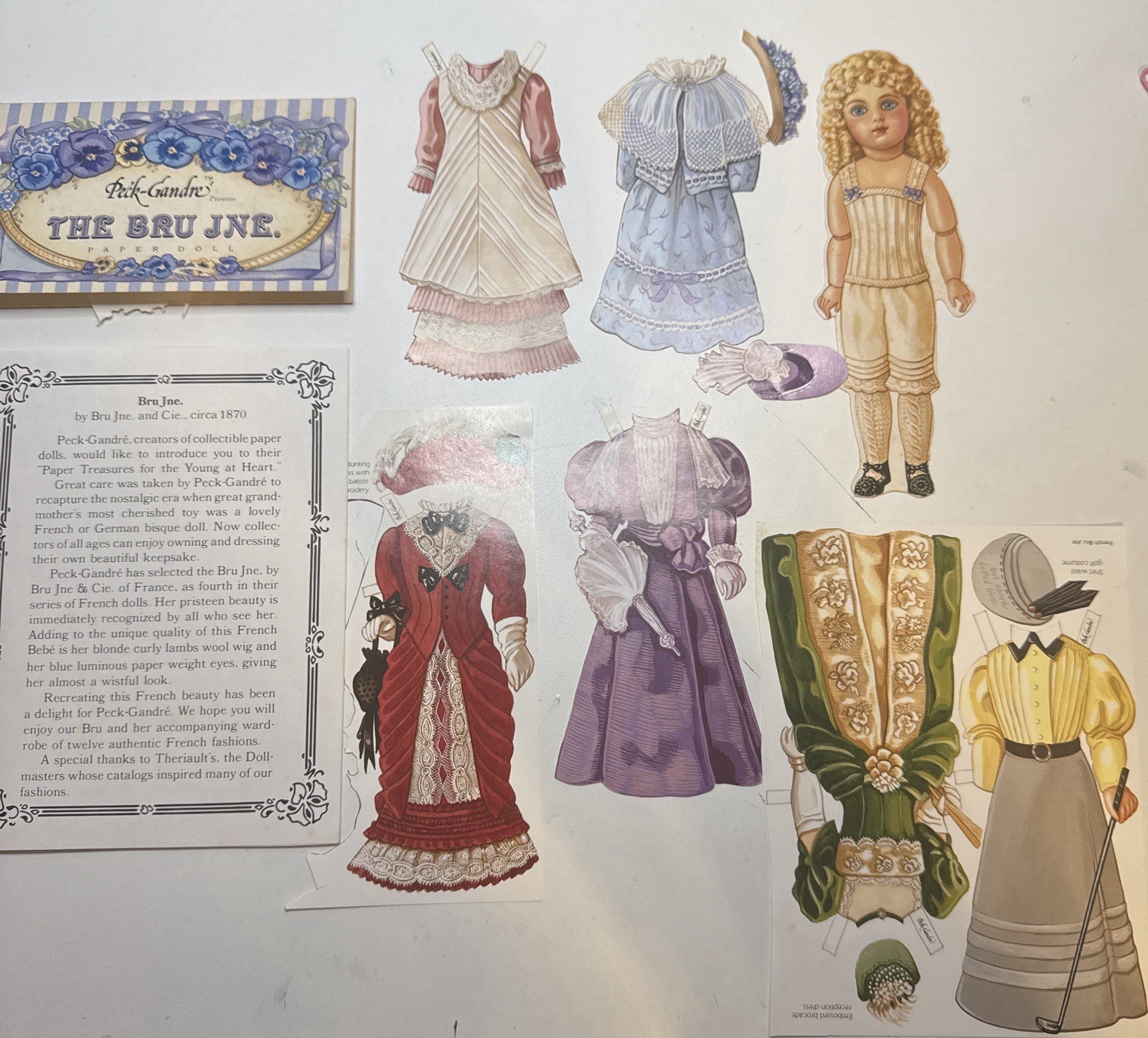 Vintage Peck-Gandre The Bru Jne Paper Doll Set Complete French Bru Jumeau Style