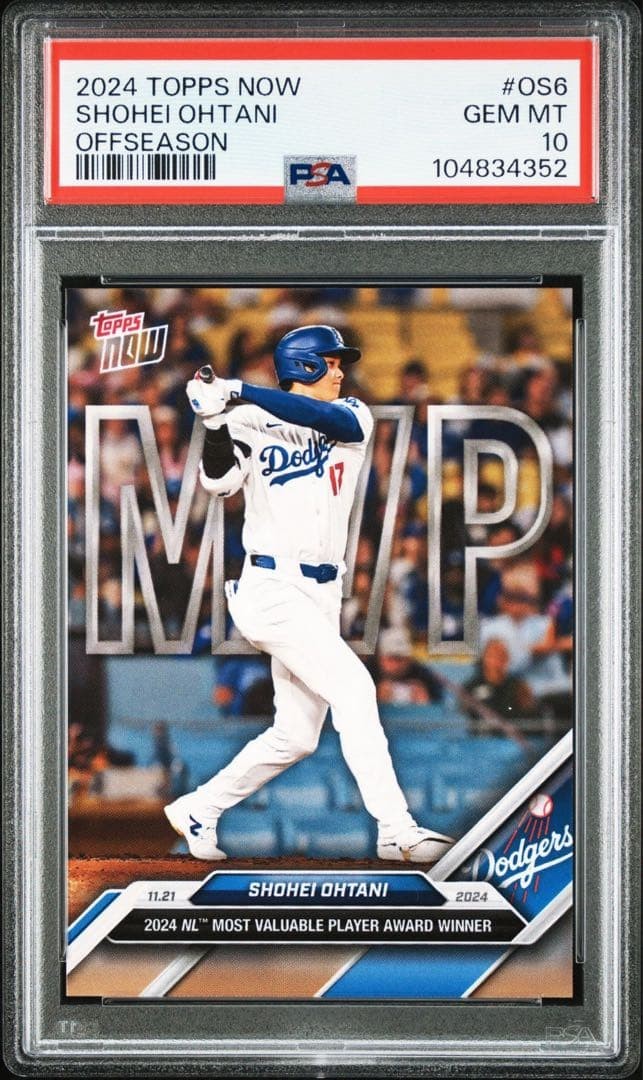 Shohei Ohtani PSA10 2024 Topps Now MVP Dodgers Baseball Card