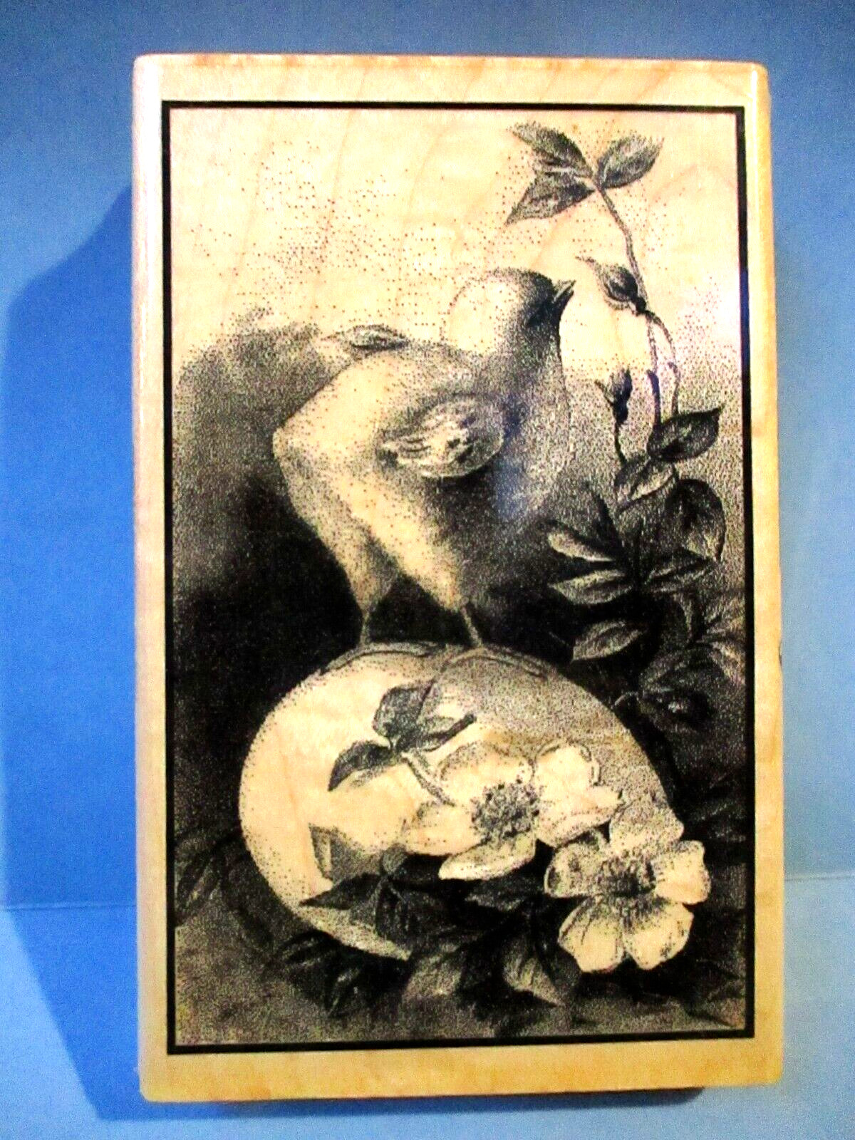 CHICKEN CHICK ON EGG EASTER (POSTCARD) PAPER INSPIRATION RUBBER STAMP WOOD  MTD