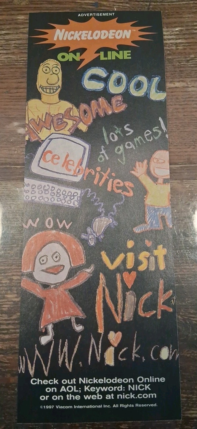 Nickelodeon Online Vintage Print Ad 1998 3x11
