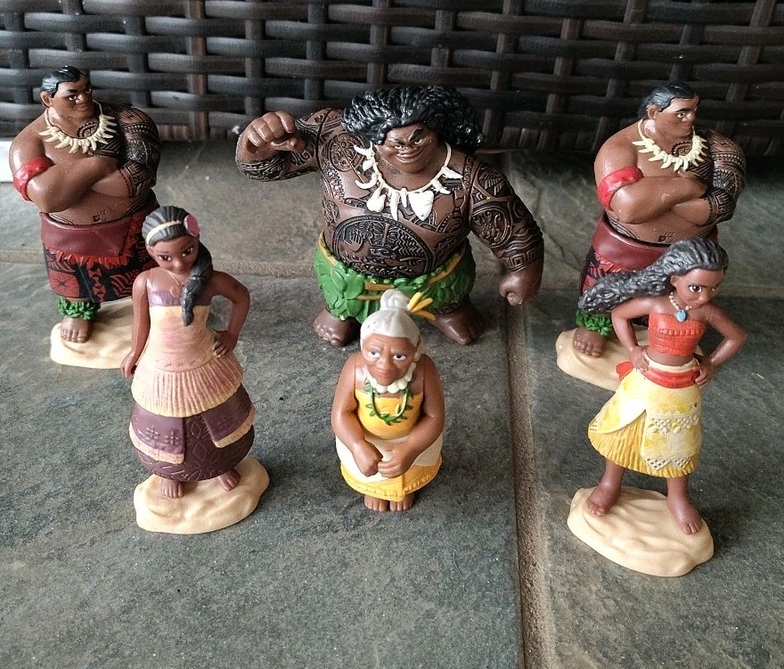 Disney Moana PVC Action Figures Animated Film Lot Of 6 Cake Toppers 
