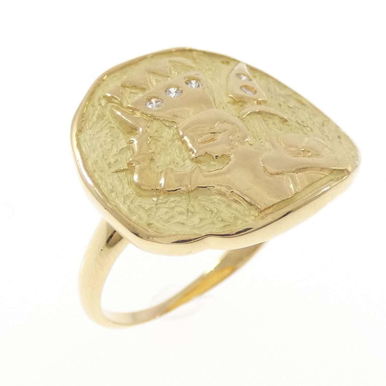 Authentic K18YG Diamond Ring 0.05CT #230-000-093-5721