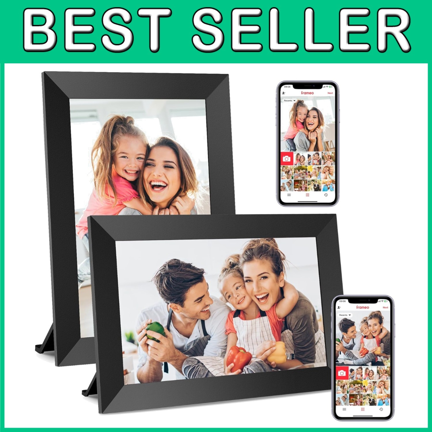 10.1" Frameo Digital Frame, Share Memories 2 Pack