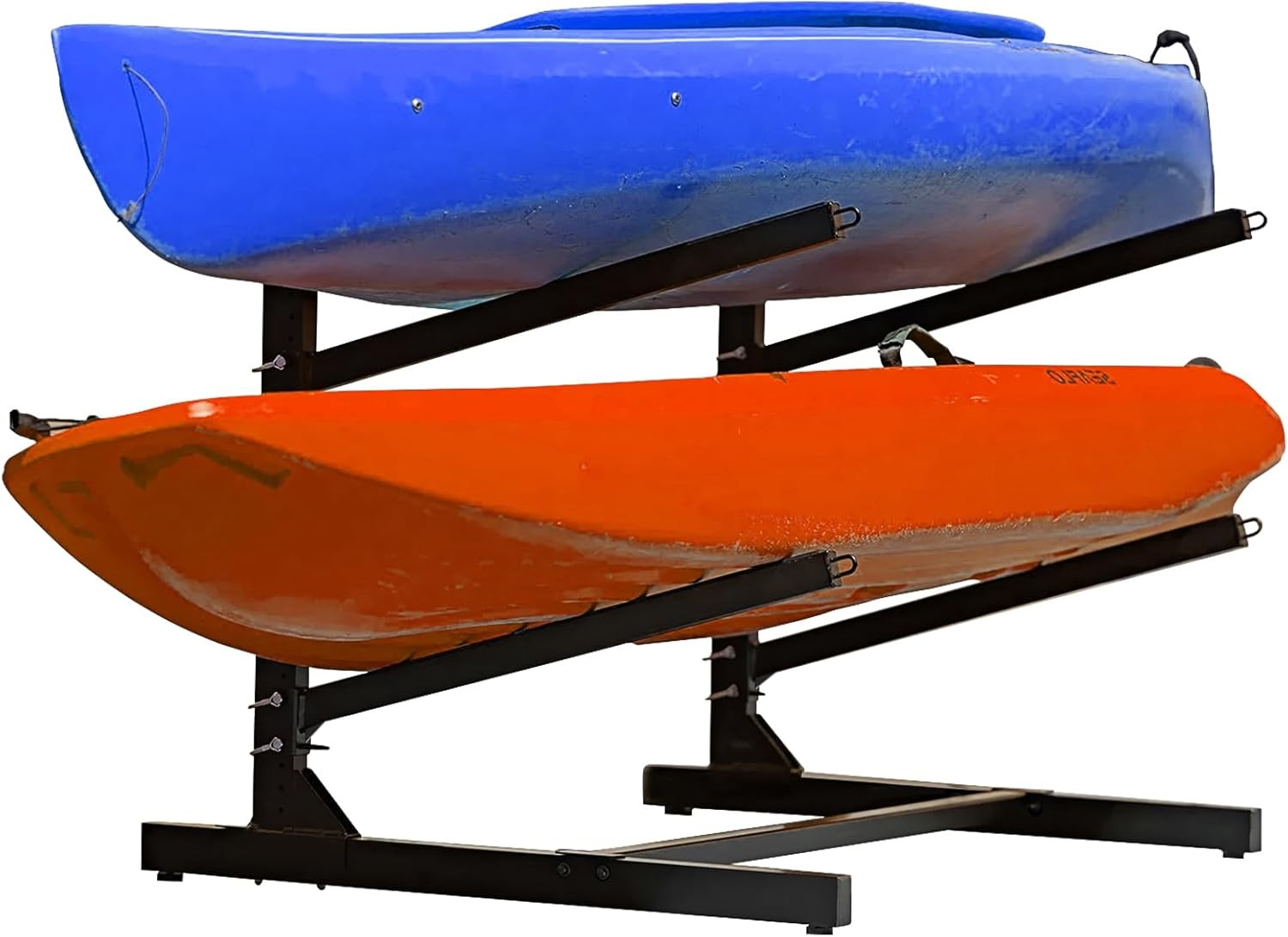Sturdy Freestanding Adjustable Rack for Kayaks and Canoes Storage