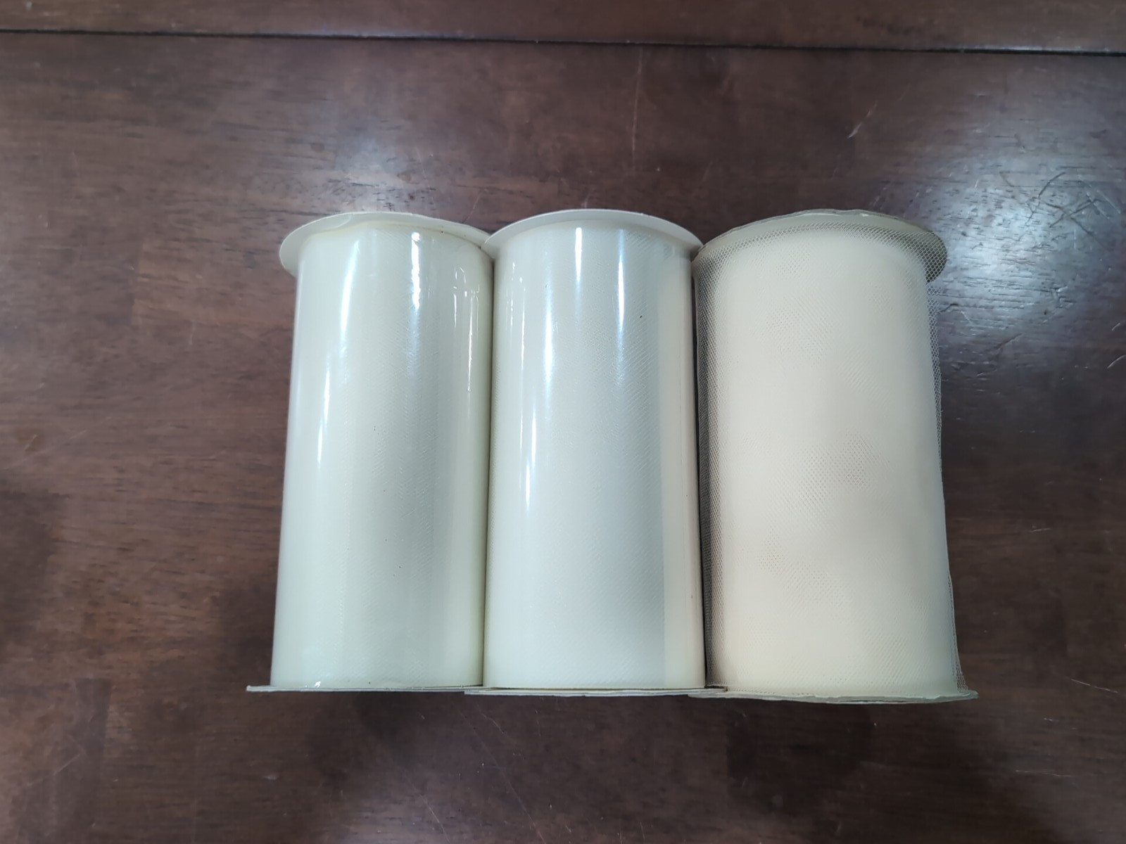 (Lot of 3) Nylon Tulle Shear Fabric (6"x25yd) 2 Ivory 1 Off White Approx 75yd 