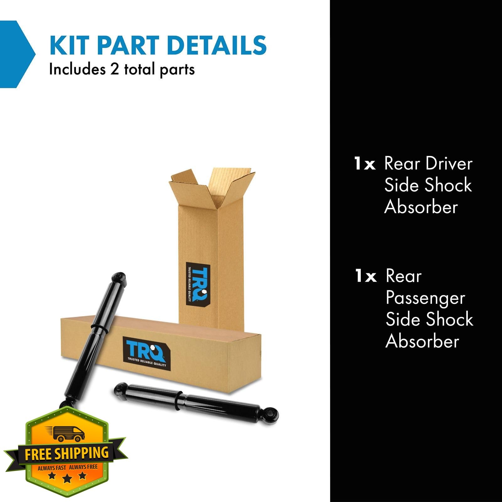 TRQ Rear Shocks 05-10 Chevy Cobalt HHR 07-09 Pontiac G5 08 Saturn Astra