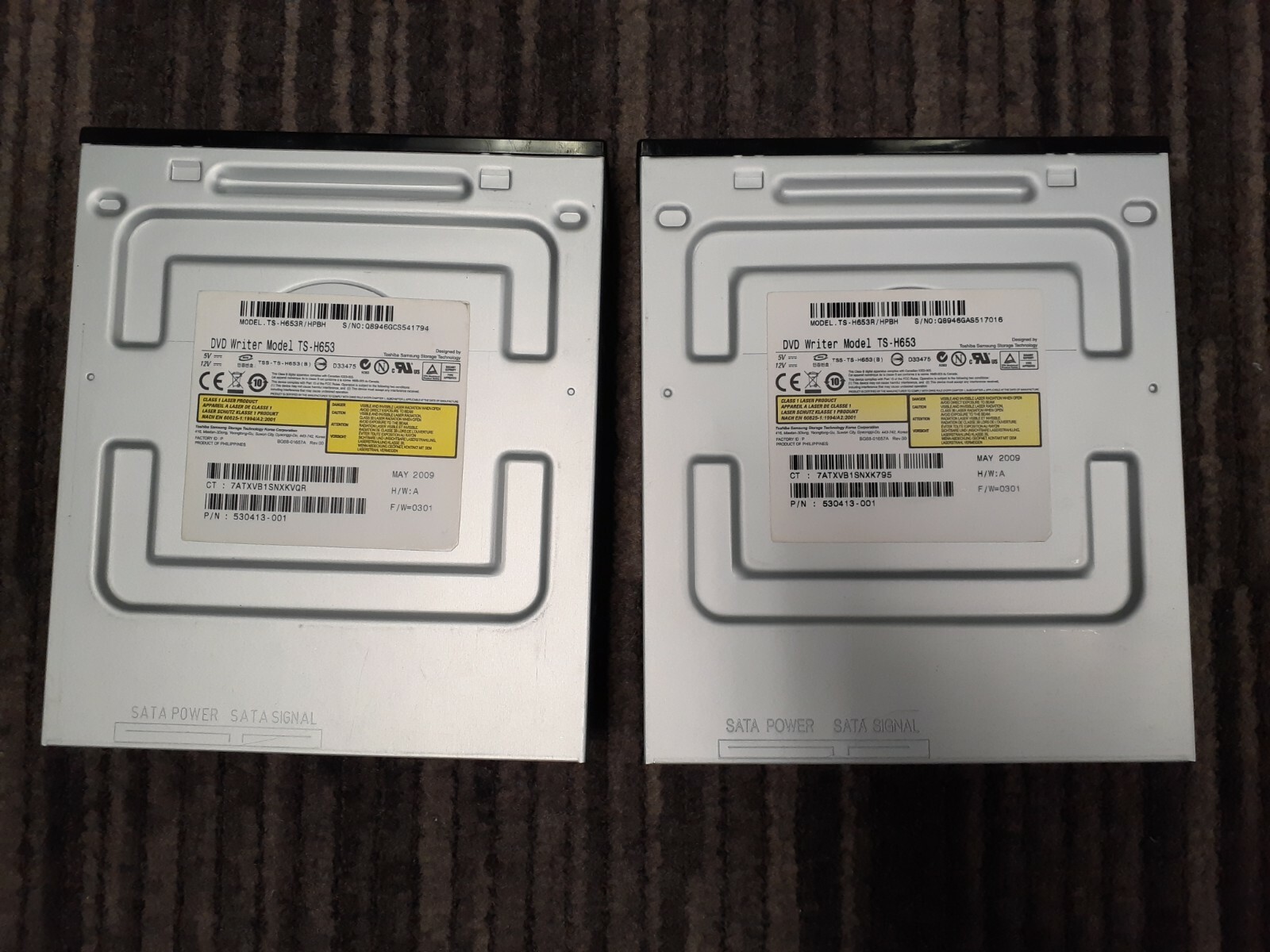 (2) Toshiba Samsung DVD Writer TS-H653R/HPBH 530413-001 SATA