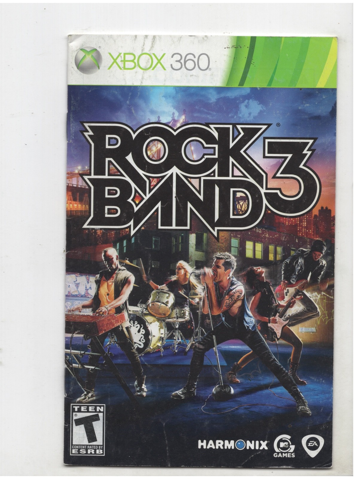 Rock Band 3 Xbox 360 Manual Only Authentic Original