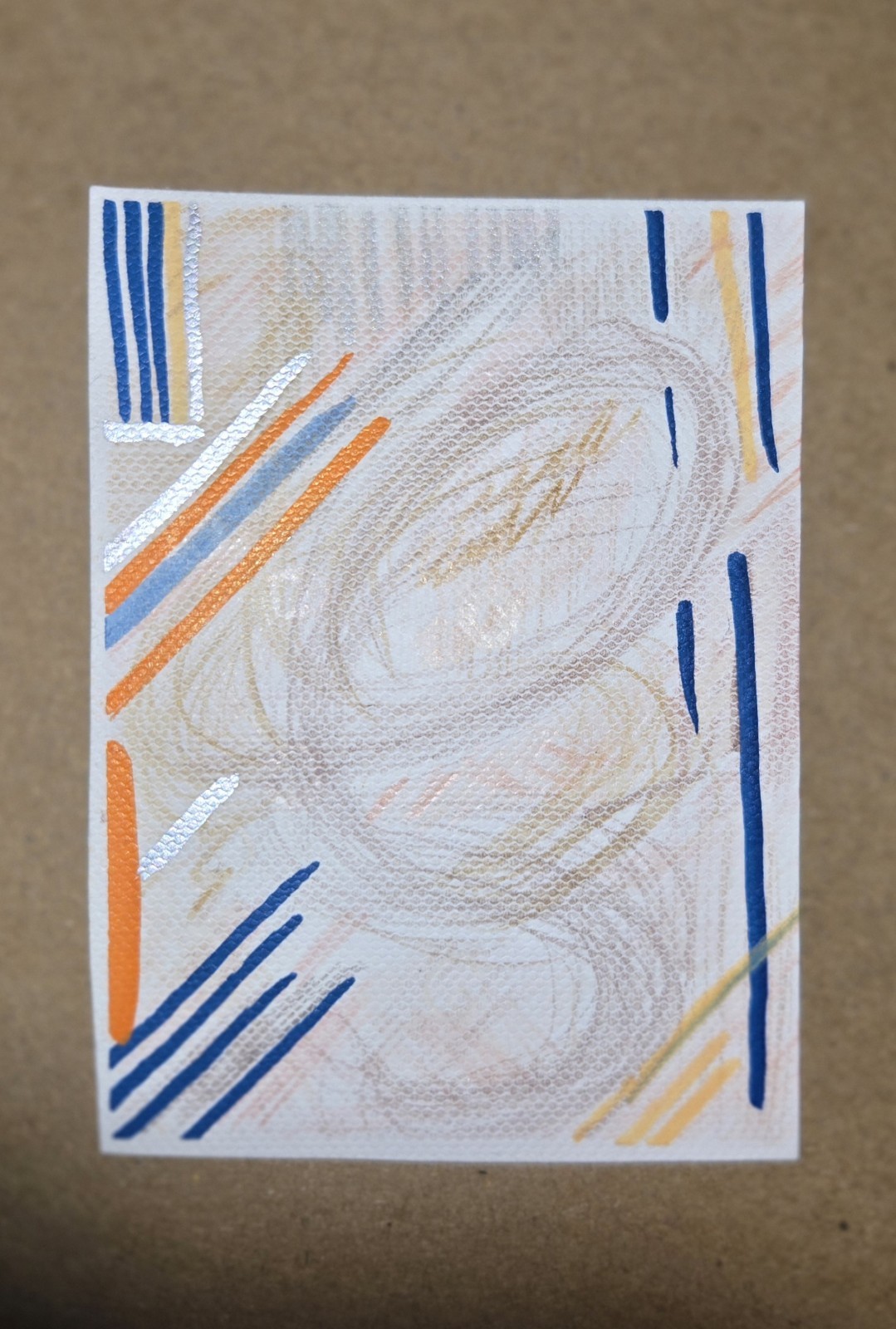 ACEO Art Card Original Coloured Pencils W/ Acrylic Accents, 2.5" x 3.5"