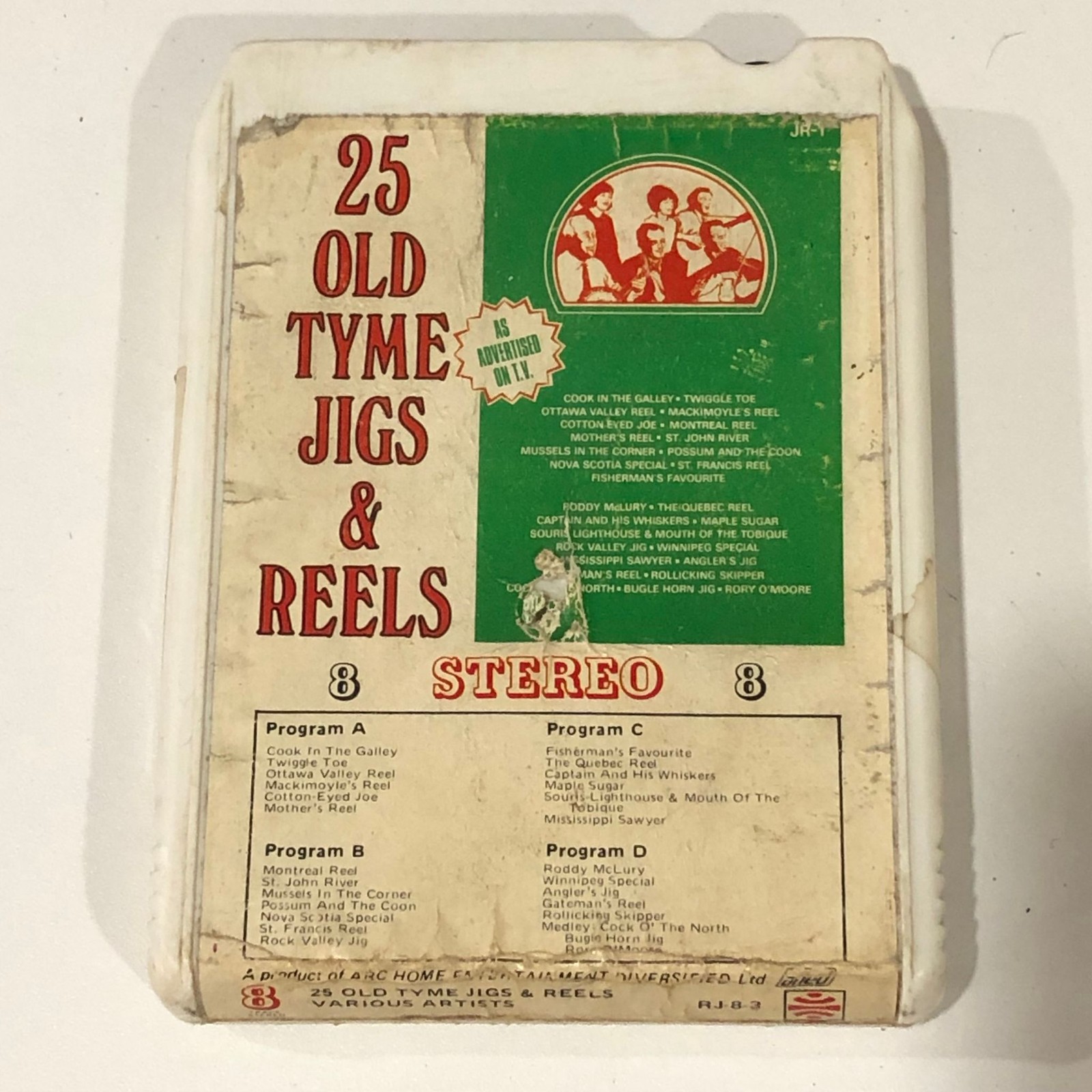 25 Old Tyme Jigs & Reels 8-Track Tape Various Artists Stereo RJ-8-3 Vintage