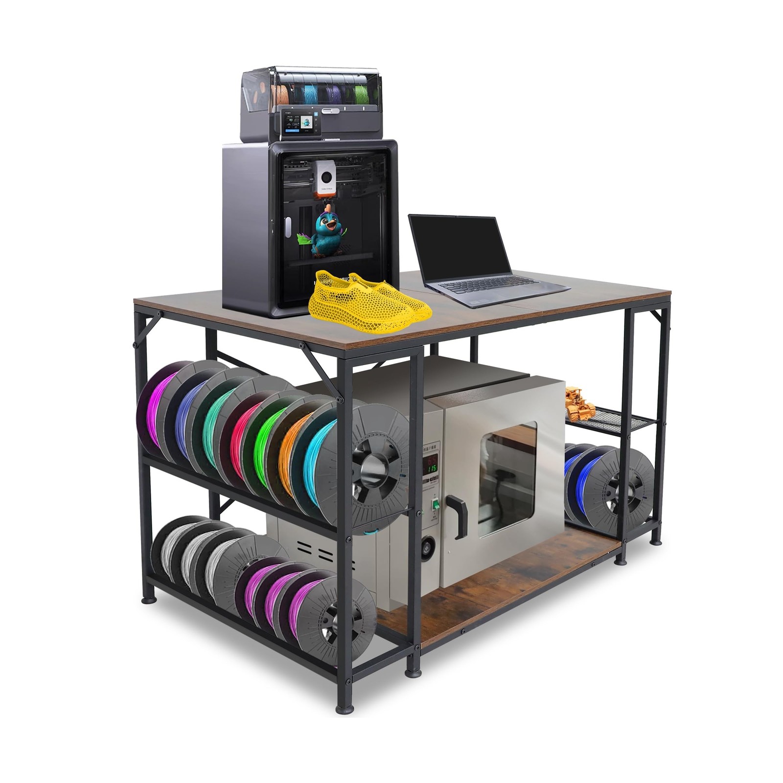 Upgraded 3D Printer Stand, Large 3D Printer Filament Storage Rack for Home Of...