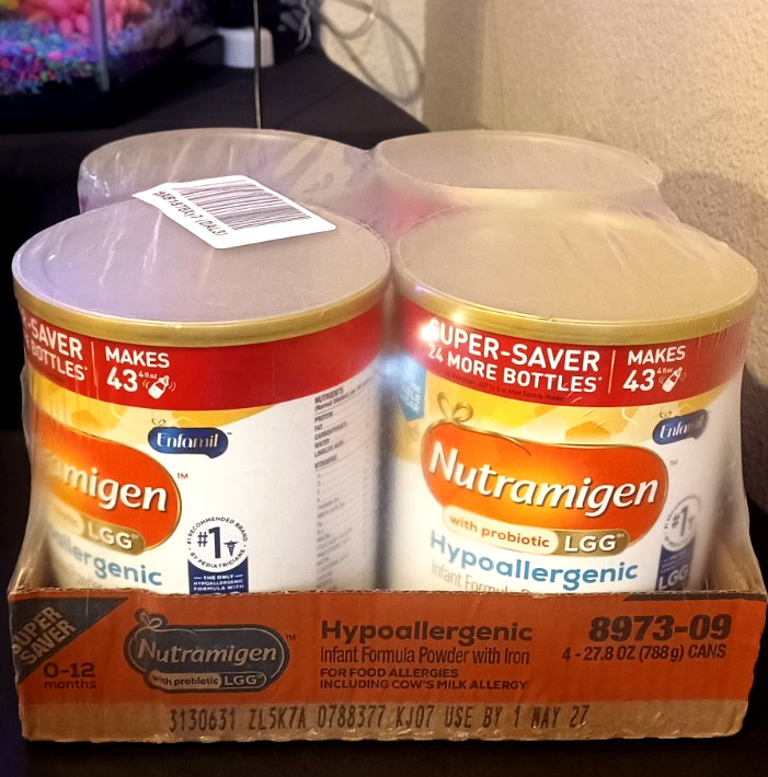 4 New Cans Nutramigen with Probiotic LGG Infant Formula 27.8oz Powder Ex 05/2027