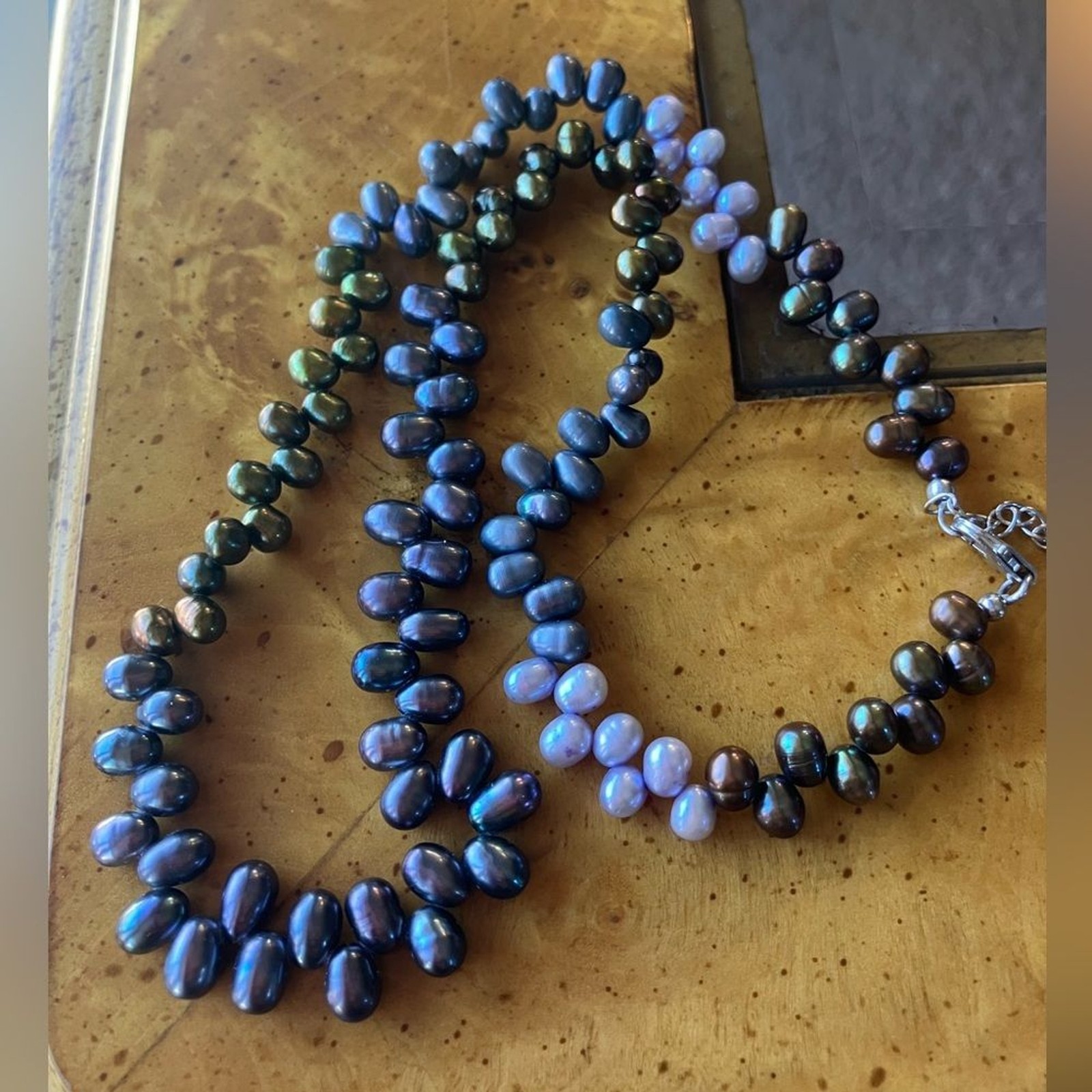 Multi Color Freshwater Pearl Sterling Silver Necklace