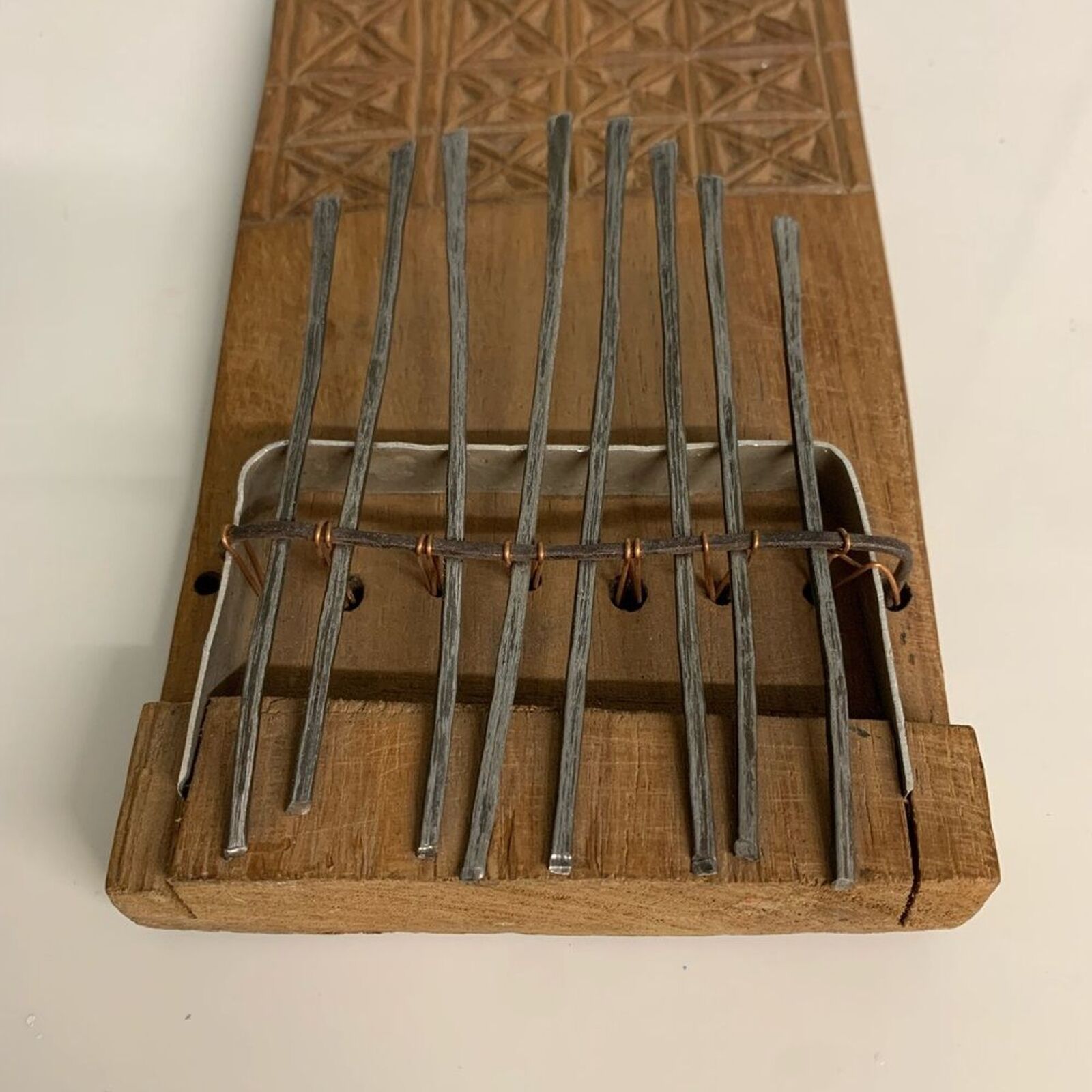 Vintage Handcrafted Wooden Kalimba Tribal Thumb Musical Instrument
