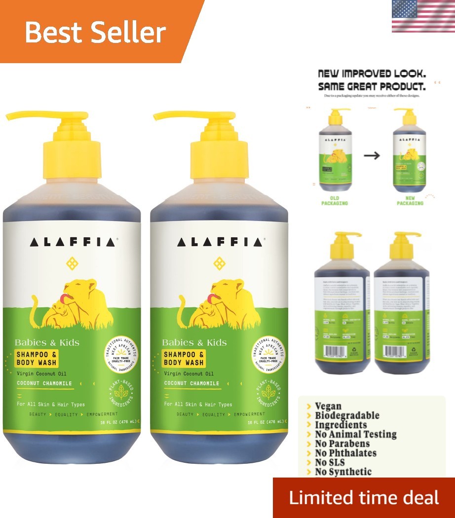 Babies and Kids Shampoo and Body Wash, Gentle and Calming Support for Soft Ha...