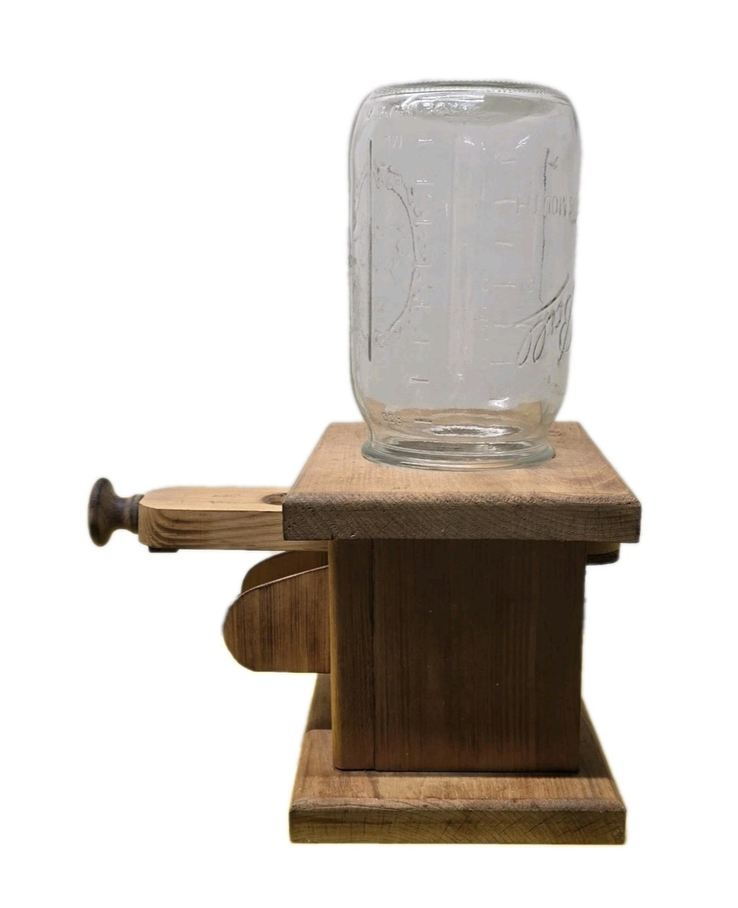 Vintage Rustic Wood Handmade MASON JAR Candy & Nut Dispenser PULL DRAWER STYLE