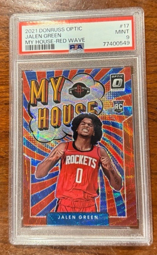 2021-22 Panini Donruss Optic My House Red Wave 17 Jalen Green RC PSA 9 Suns