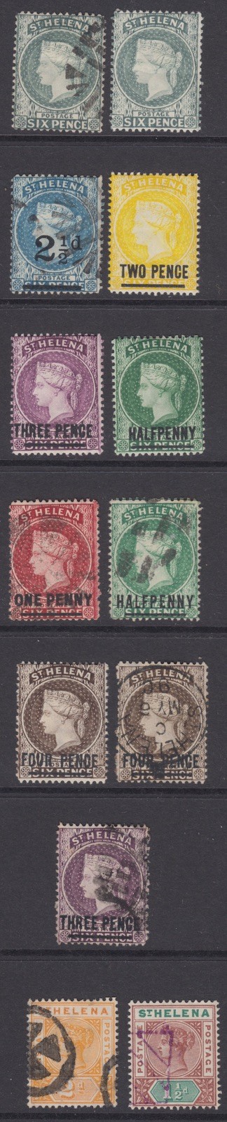 St HELENA - 1864/84 - LOT OF STAMPS TO BE SORTED - USED & MH