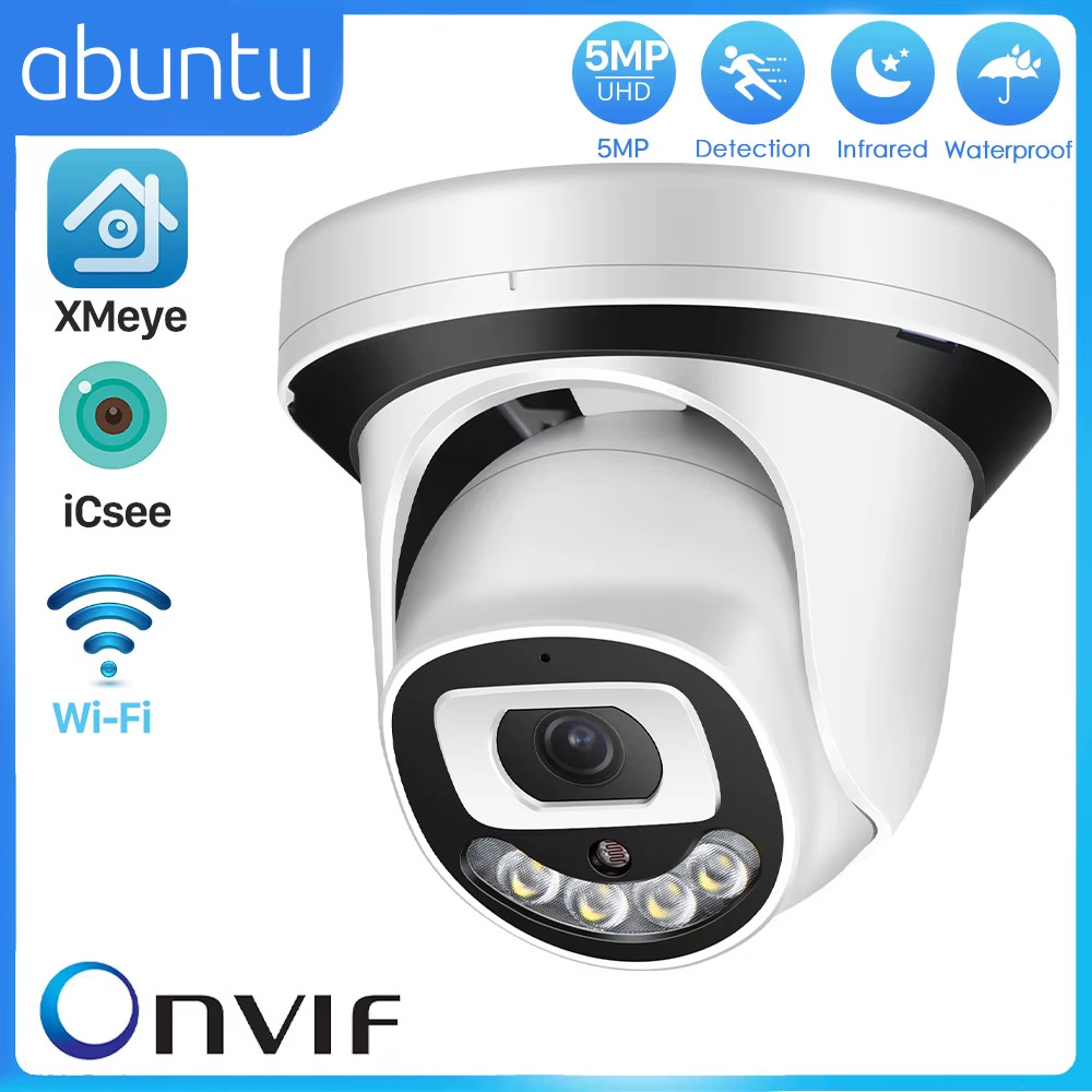 HD 5MP IP Camera Wi-Fi ONVIF H.265 Camera with SD Card Slot Motion Detect Alert 