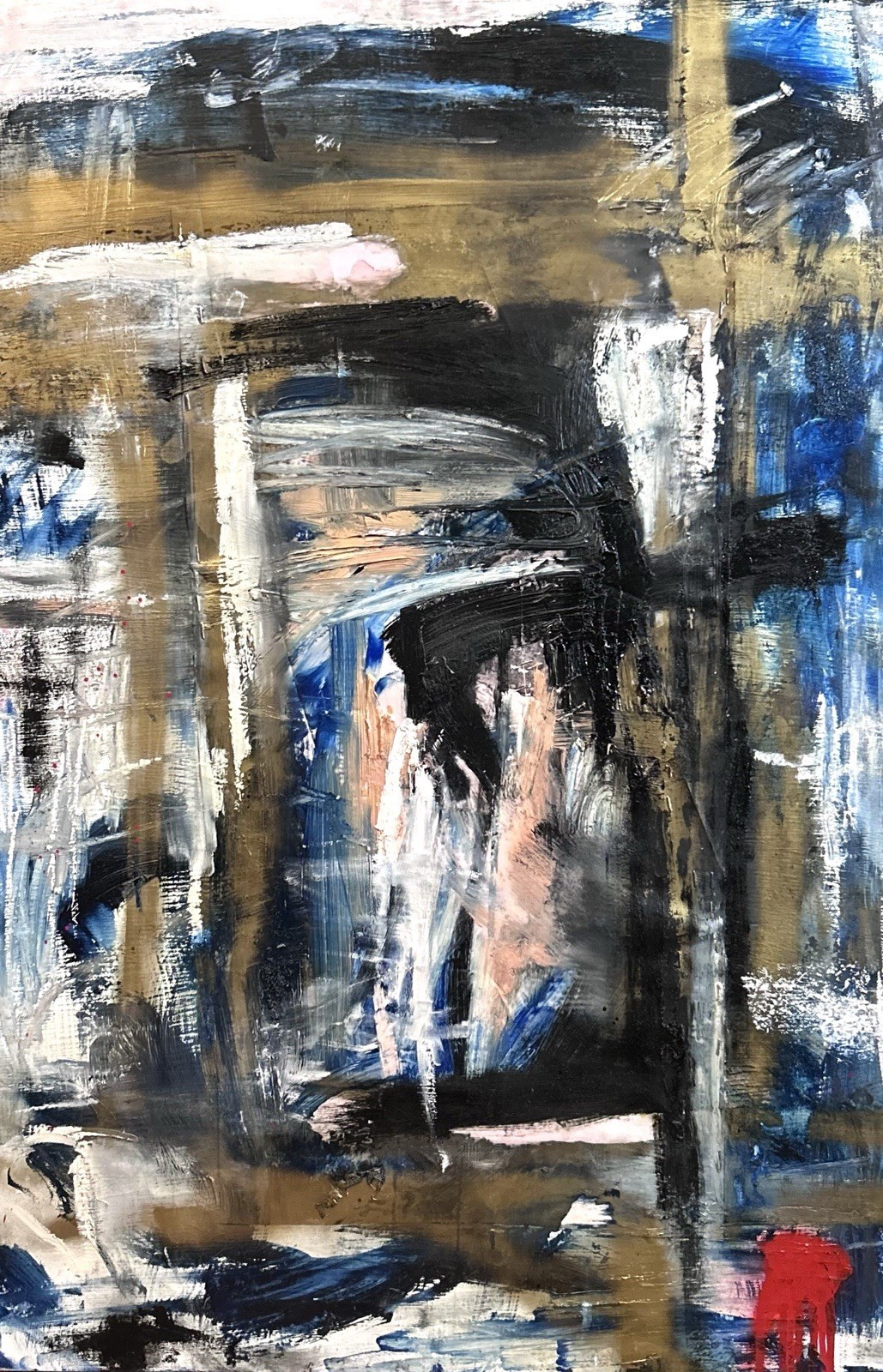 Abstract Acrylic Painting on Canvas Medium Size Handmade