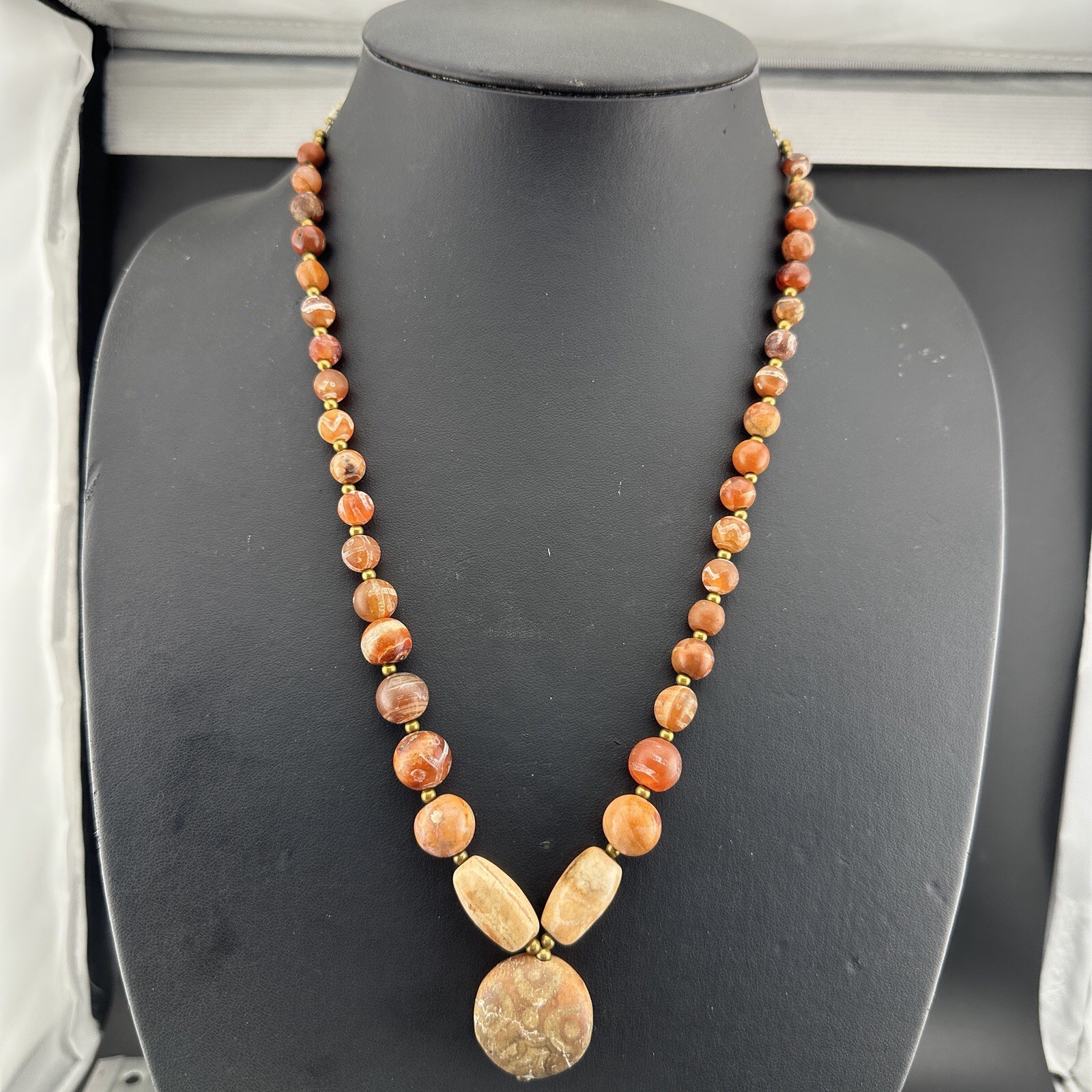 Vintage Himalayan Tibetan Carnelian Agate Beads￼ Beautiful  Necklace Rare
