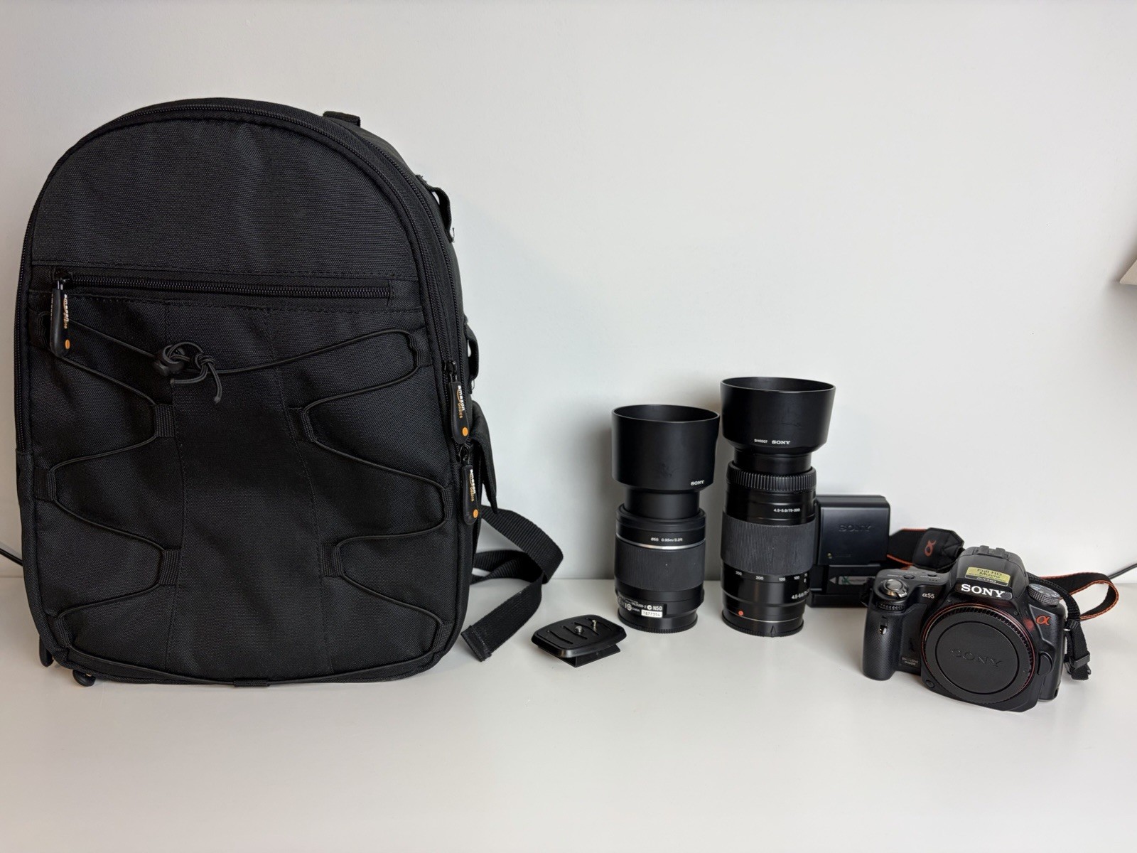 Sony Alpha α55 16MP Digital-SLR SLT-A55V Camera w/ 2 Lenses 55-200mm & 75-200mm