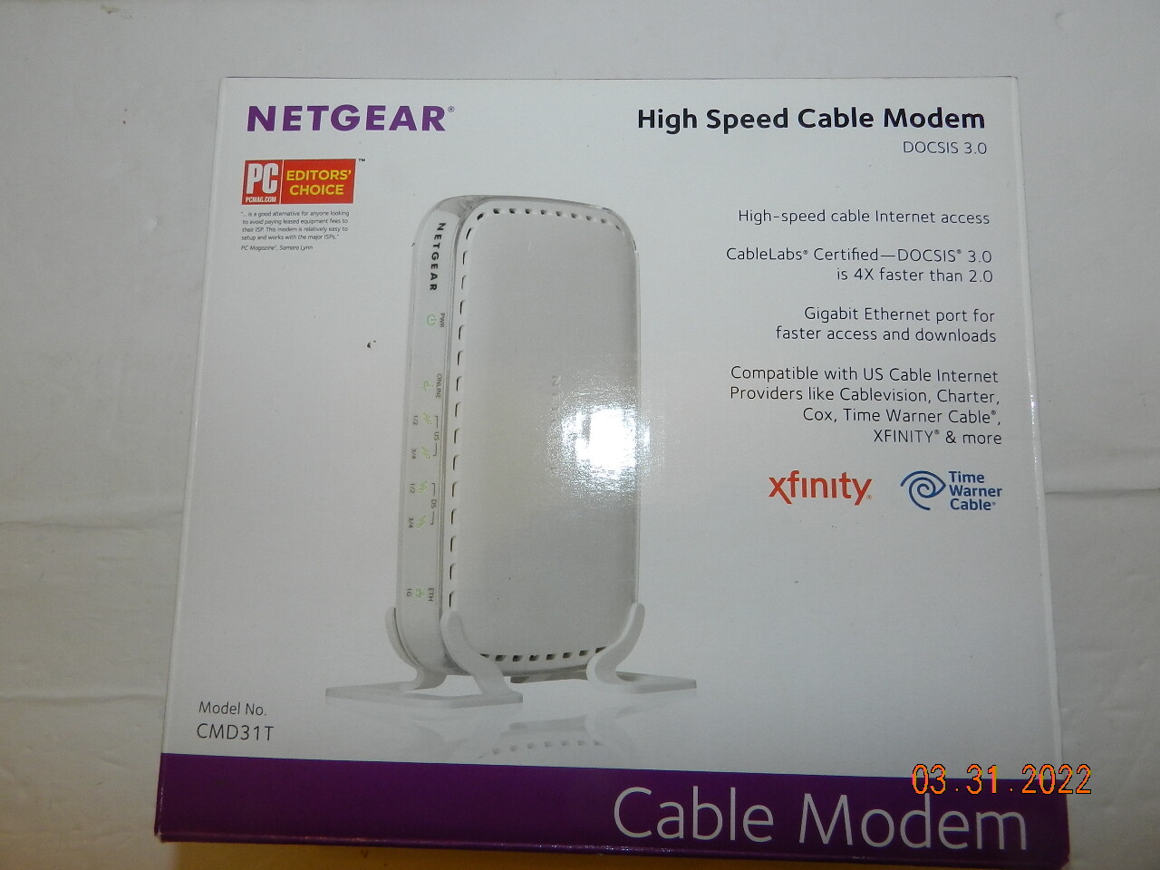 Netgear CMD31T High Speed DOCSIS 3.0 Cable Modem